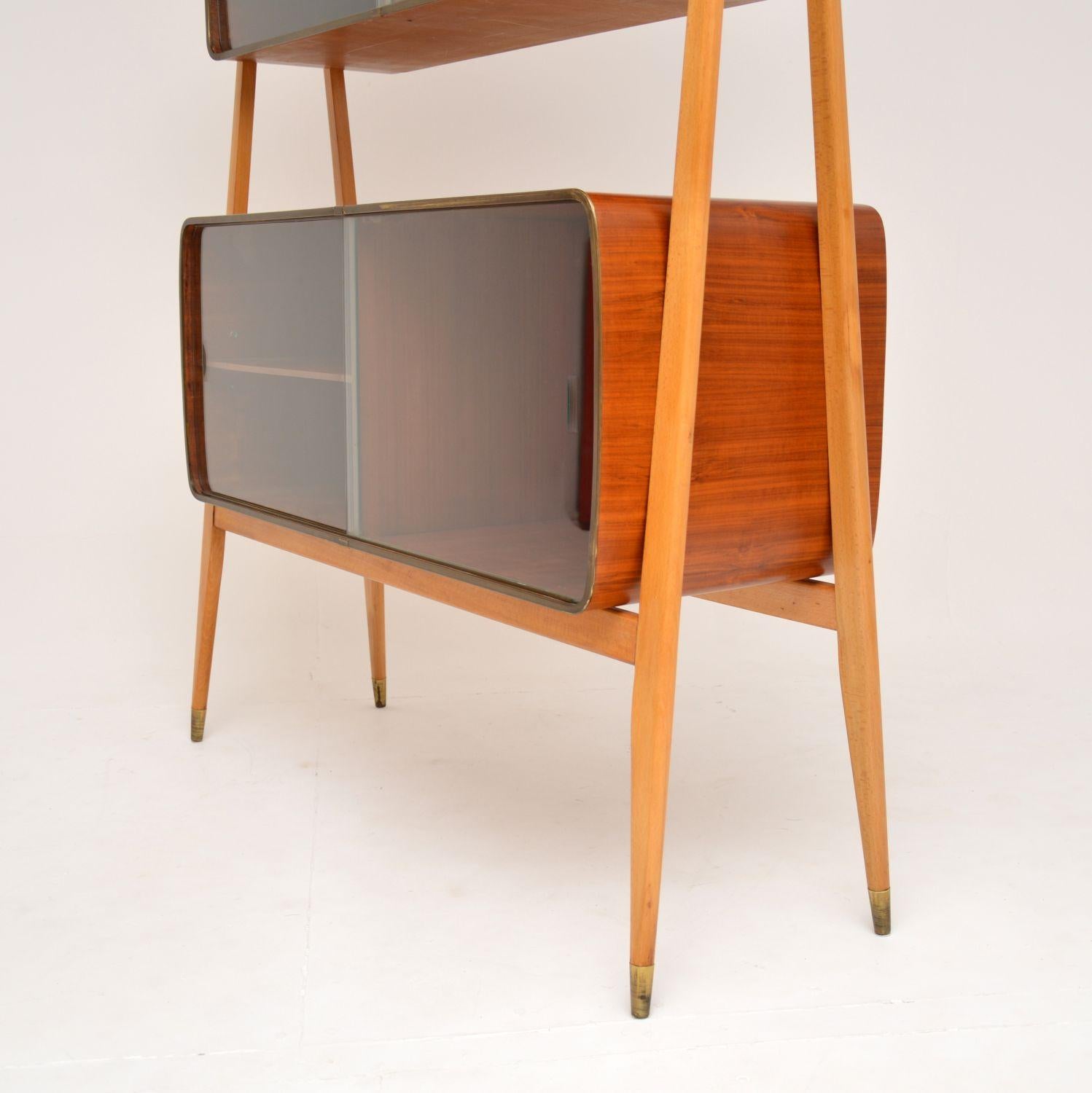 1950's Italian Vintage Walnut Cabinet / Room Divider 5