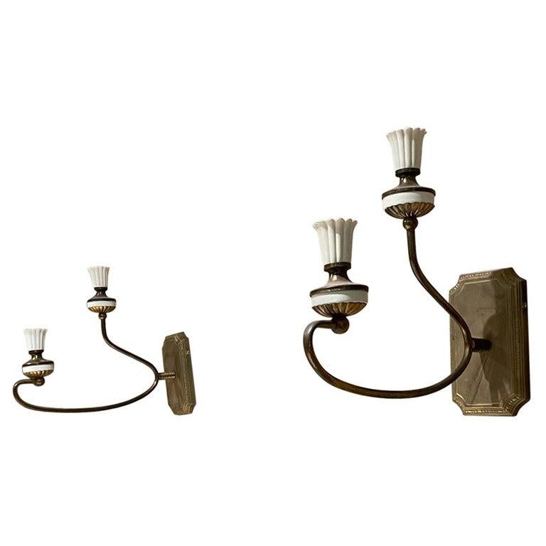 1950s Italian Wall Sconce Set Sculptural Style of Gio Ponti  For Sale 5