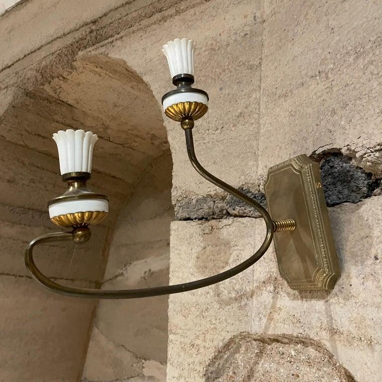 Mid-20th Century 1950s Italian Wall Sconce Set Sculptural Style of Gio Ponti  For Sale