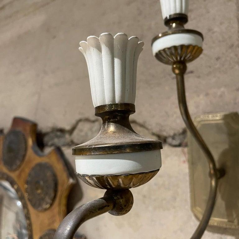 Metal 1950s Italian Wall Sconce Set Sculptural Style of Gio Ponti  For Sale