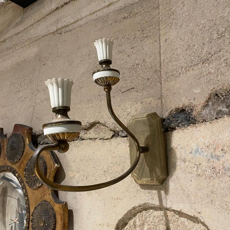 1950s Italian Wall Sconce Set Sculptural Style of Gio Ponti  For Sale 3