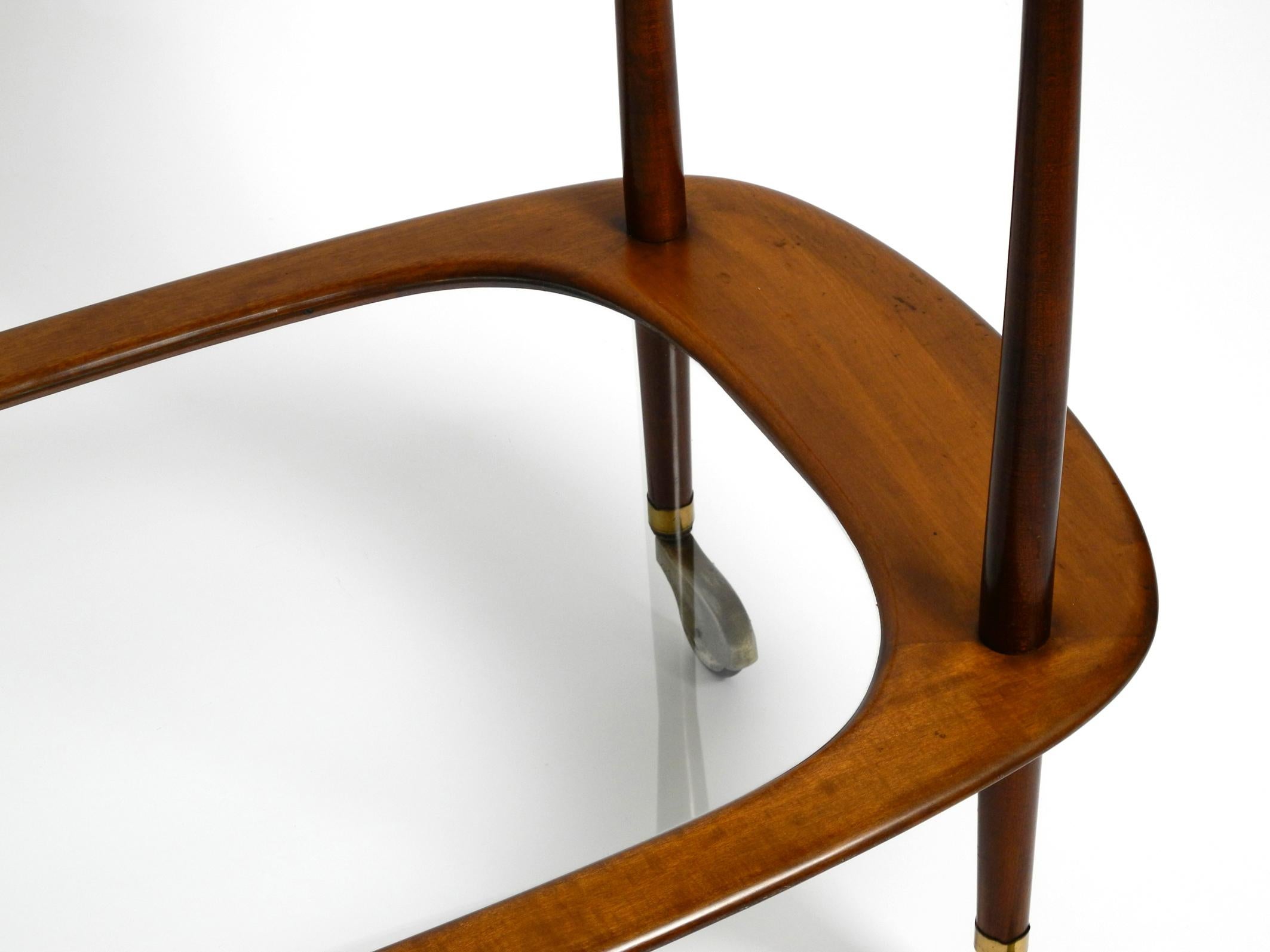 1950s Italian walnut and glass bar or serving cart by Cesare Lacca for Cassina 9
