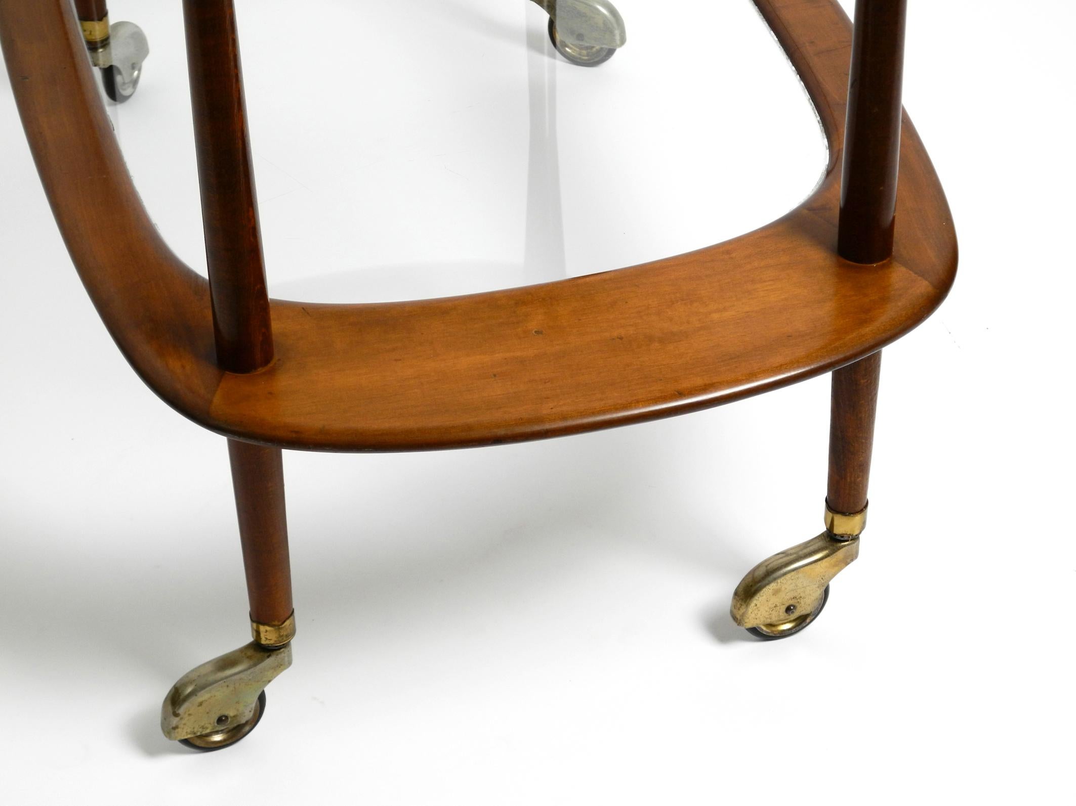 1950s Italian walnut and glass bar or serving cart by Cesare Lacca for Cassina 10