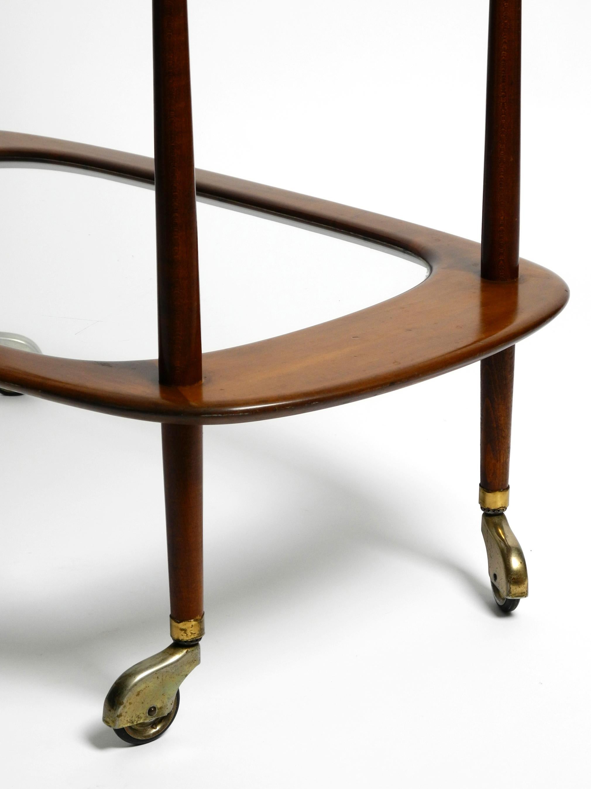 1950s Italian walnut and glass bar or serving cart by Cesare Lacca for Cassina 1