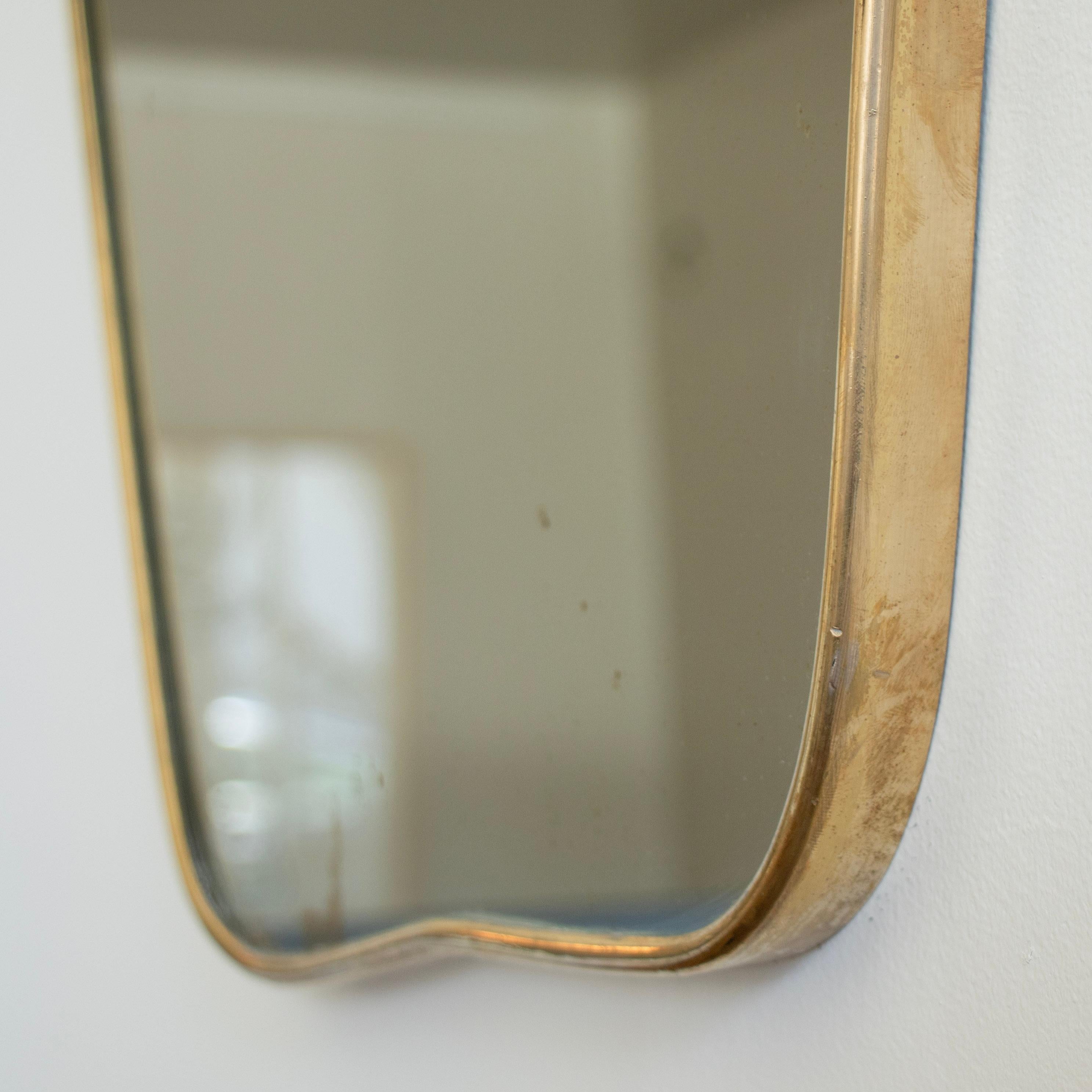 1950s Italian Wavy Brass Mirror 4
