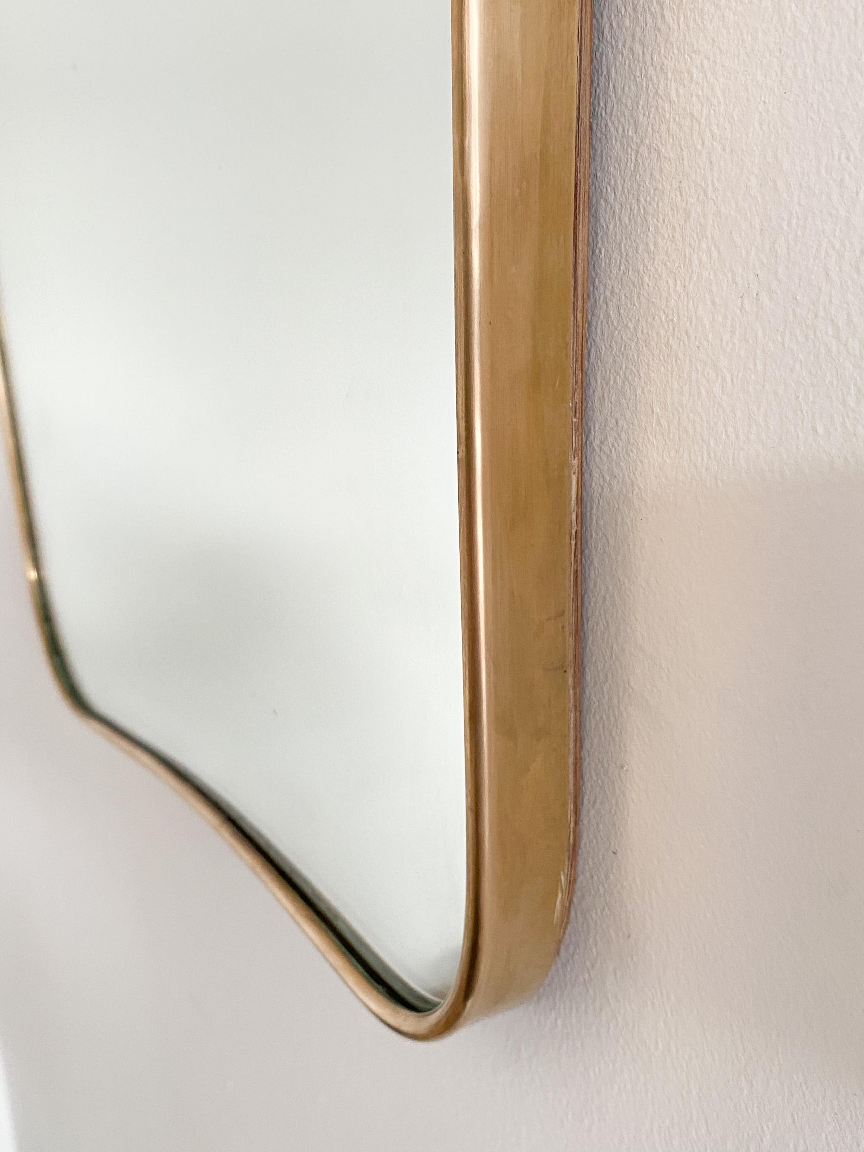 1950s Italian Wavy Brass Mirror 2