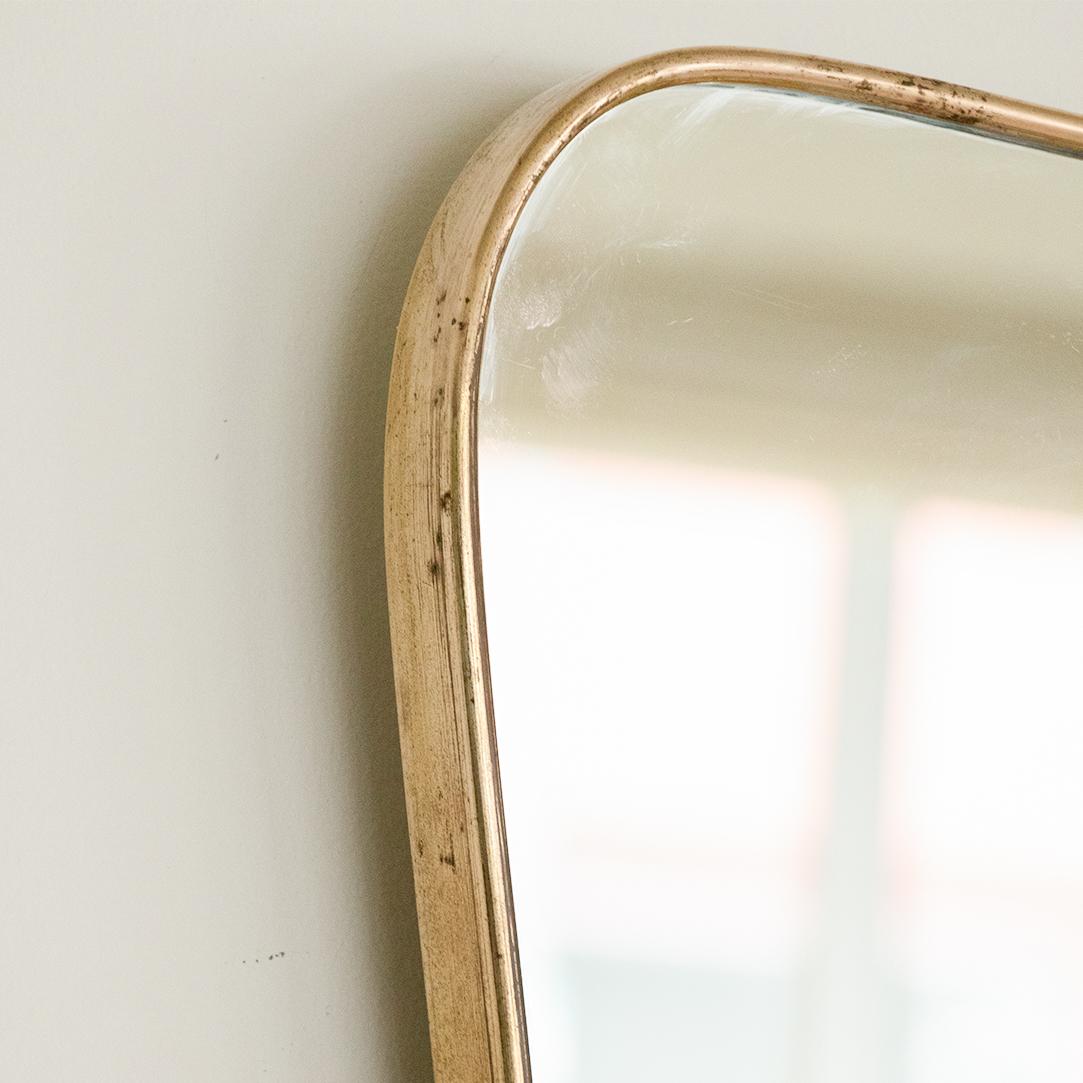 1950s Italian Wavy Brass Mirror 1