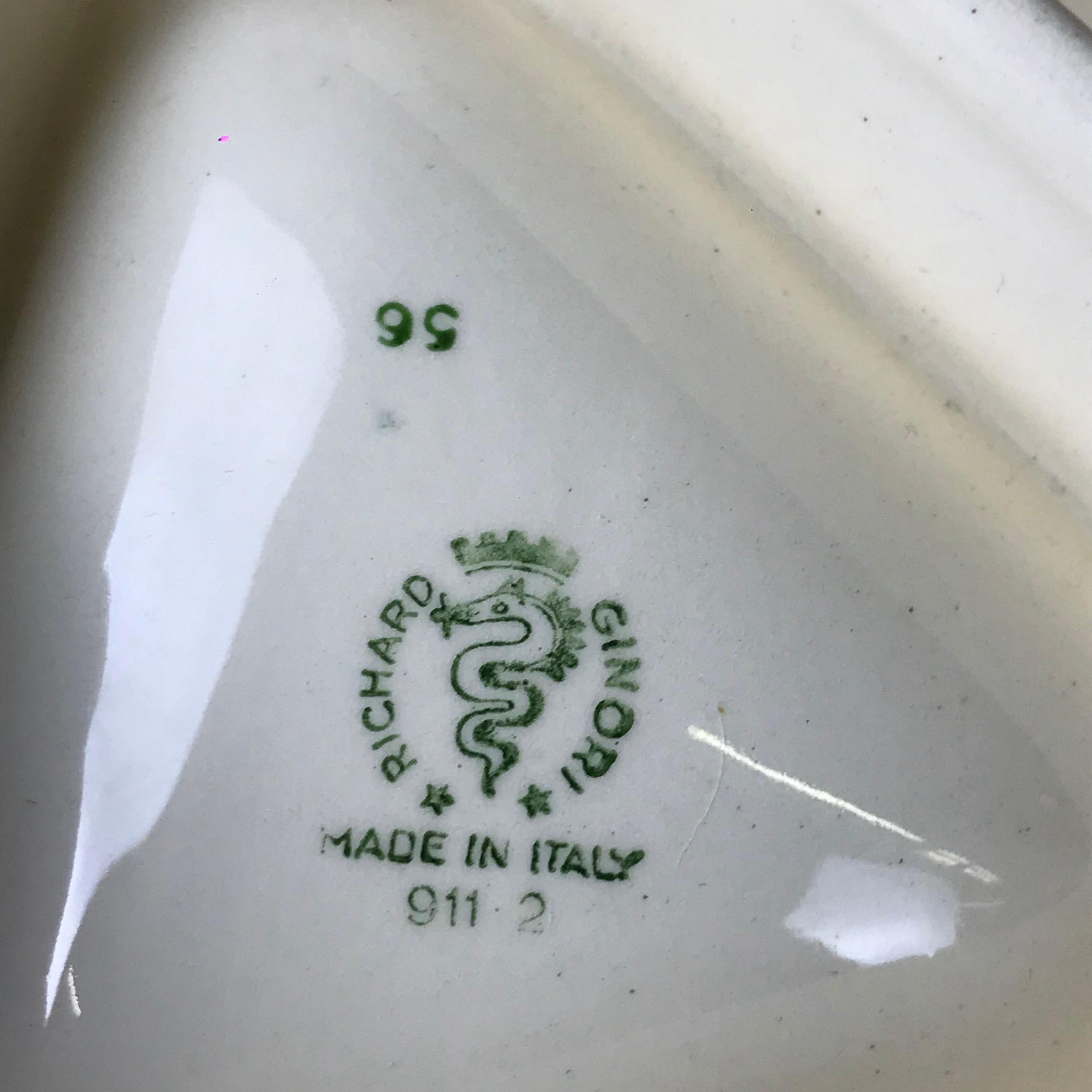 Mid-20th Century 1950s Italian White Advertising Martini Dry Ashtray in Ceramic by Richard Ginori For Sale