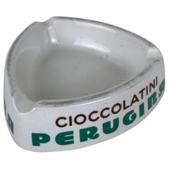 1950s Italian White Advertising Perugina Ashtray in Ceramic by Richard Ginori