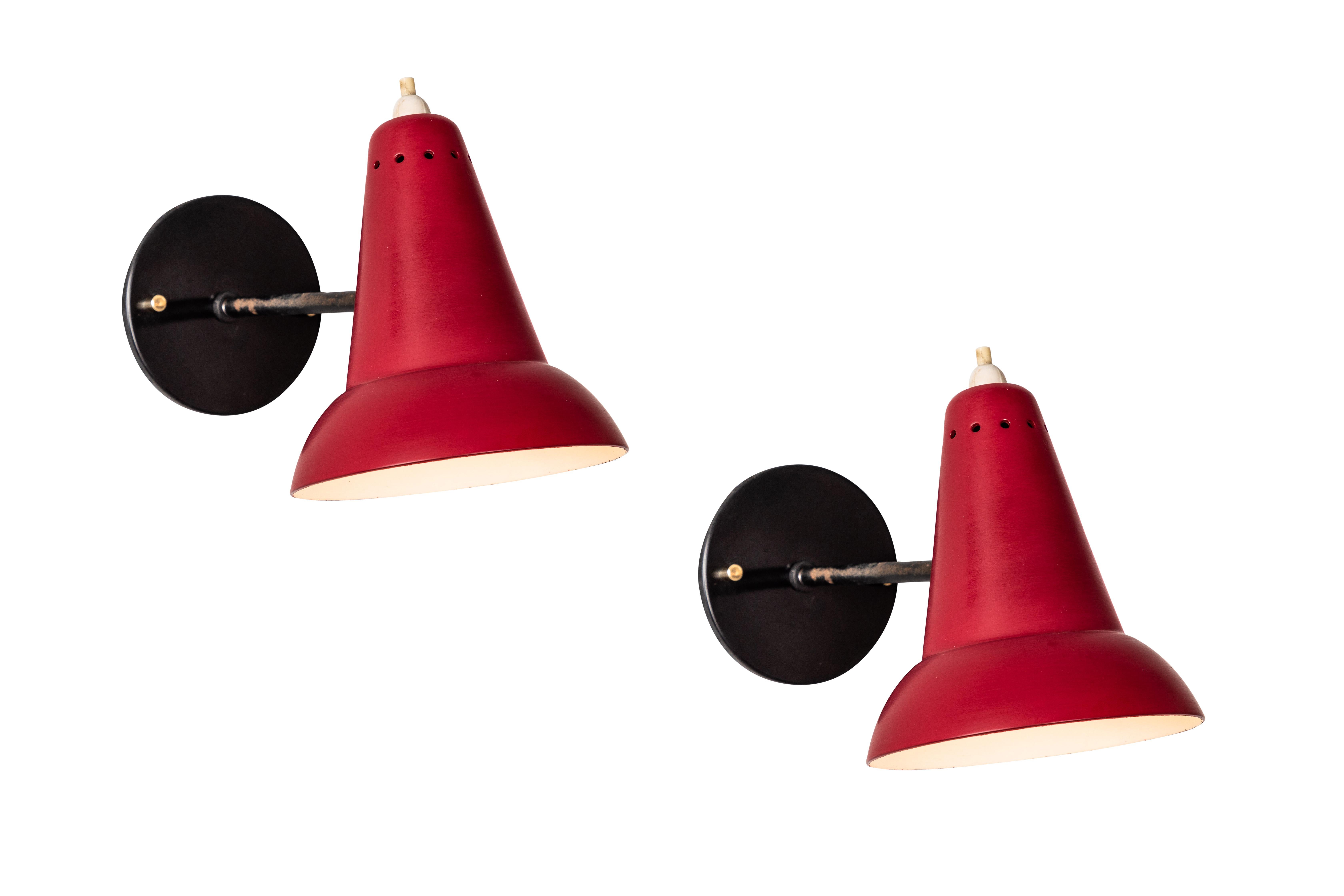 1950s Italian White Articulating Sconces Attributed to Gino Sarfatti 7