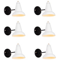 1950s Italian White Articulating Sconces Attributed to Gino Sarfatti