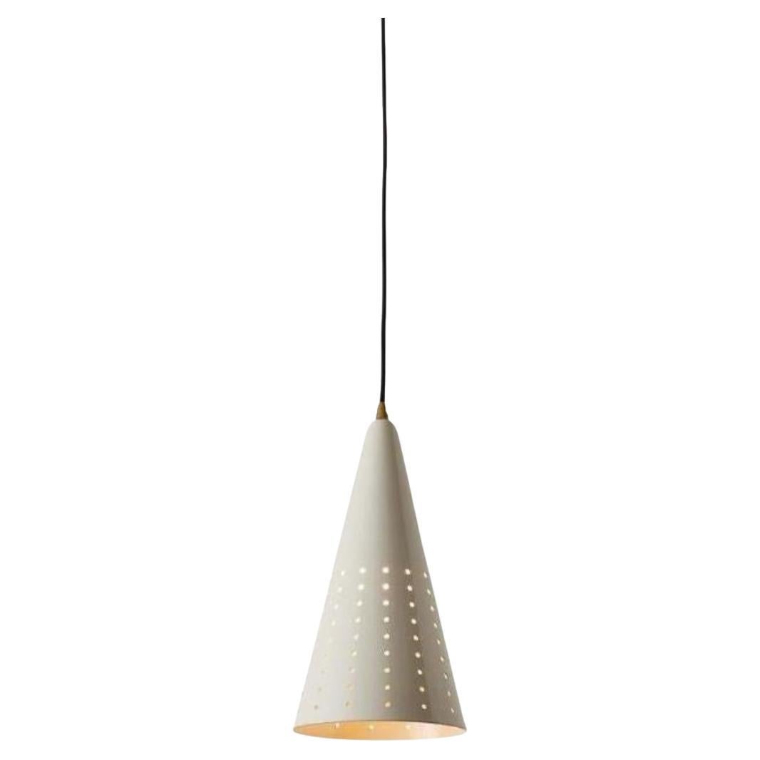 1950s Italian White Perforated Cone Pendant Attributed to Gino Sarfatti For Sale 4