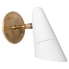 1950s Italian White Perforated Sconce Attributed to Gino Sarfatti