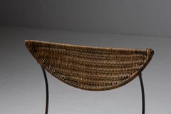 1950s Italian Wicker and Iron Armchair – Mid-Century Sculptural Design