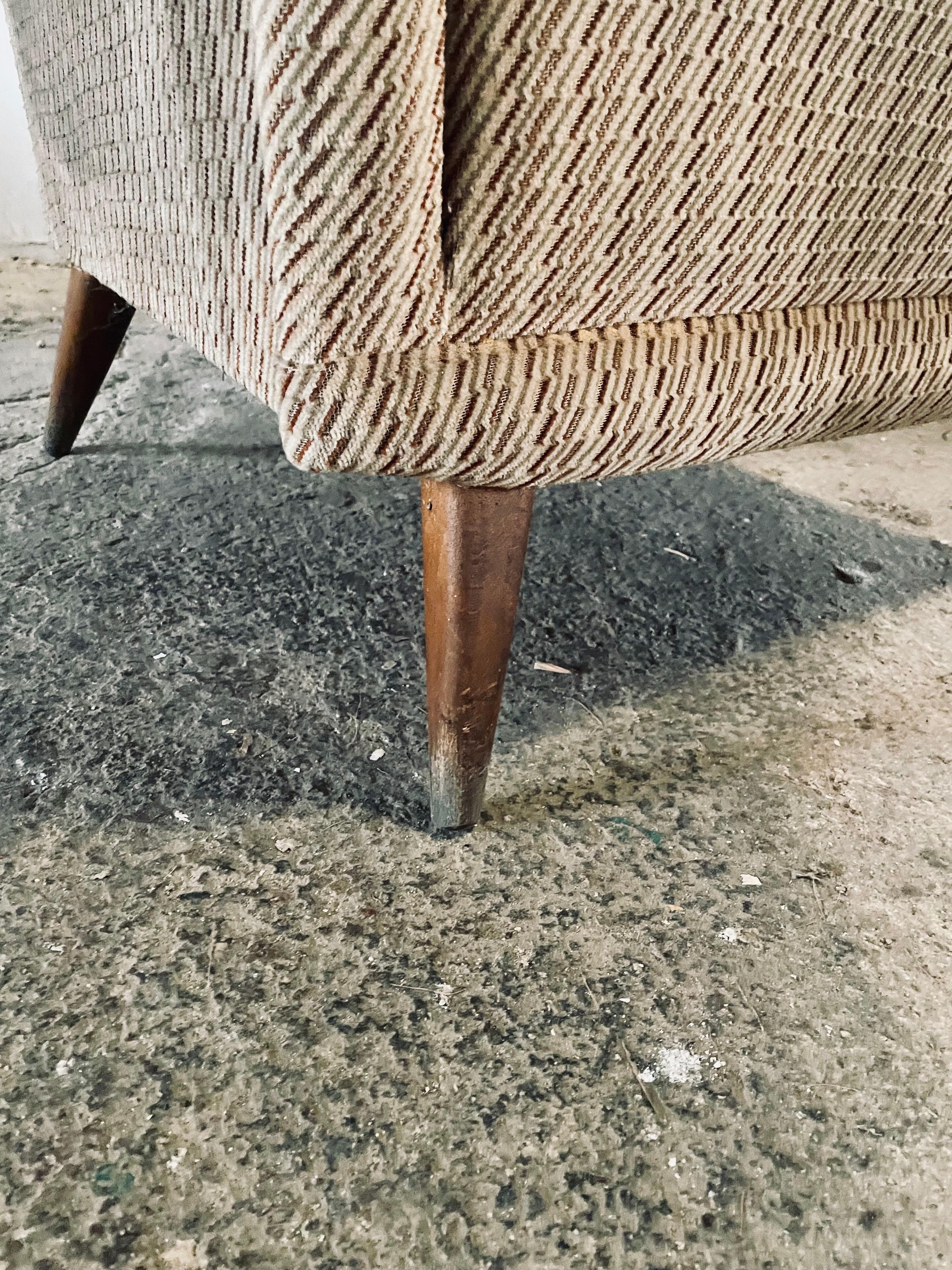 1950s Italian Wing Chair Mid Century Modern Vintage Armchair (2) Gio Ponti Style For Sale 1