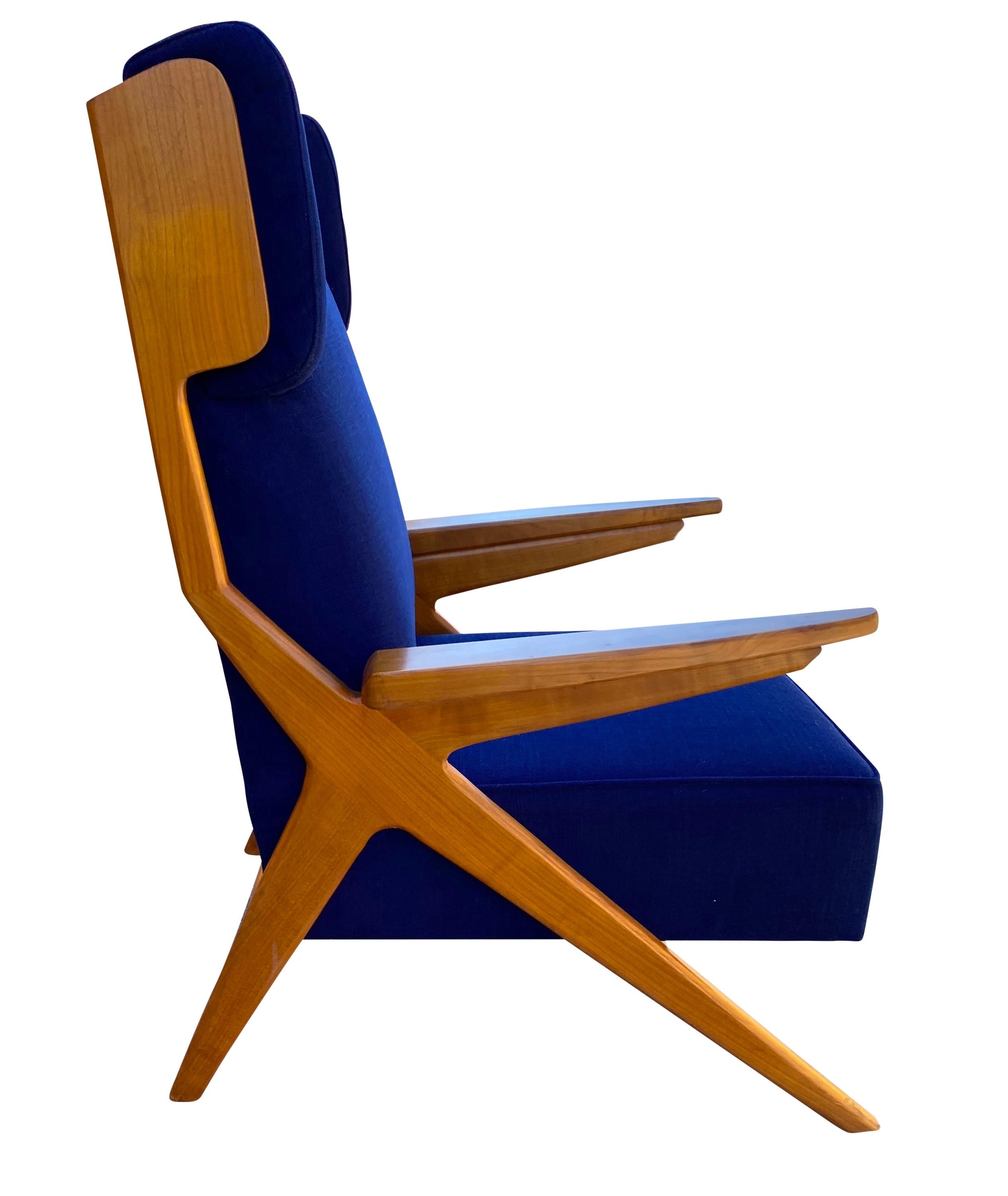 Woodwork 1950s Italian Wingback Armchairs