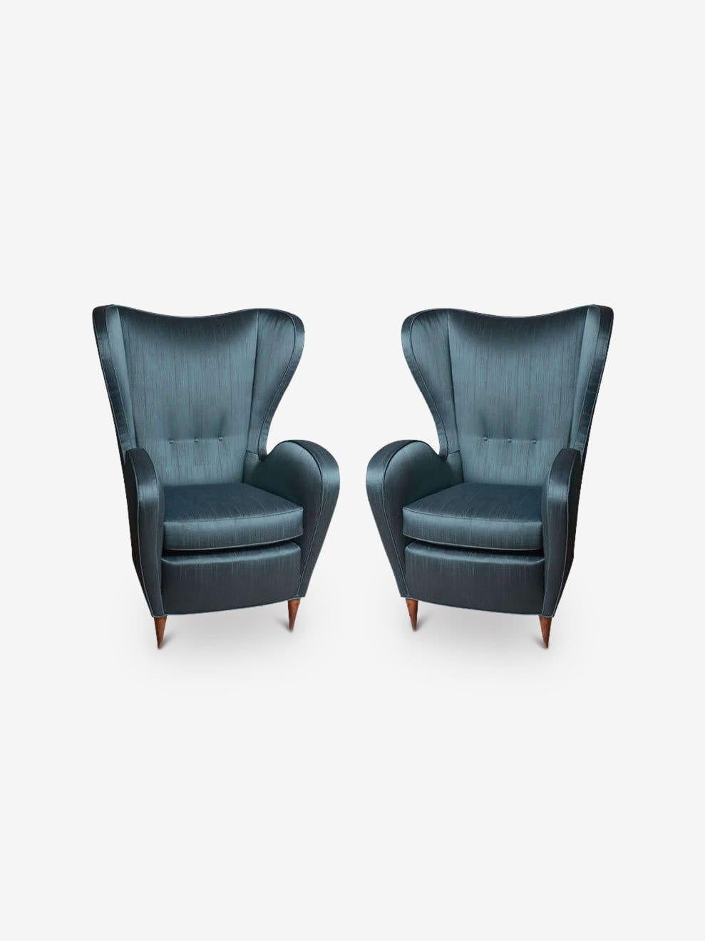1950s Italian Wingback Chairs For Sale 1