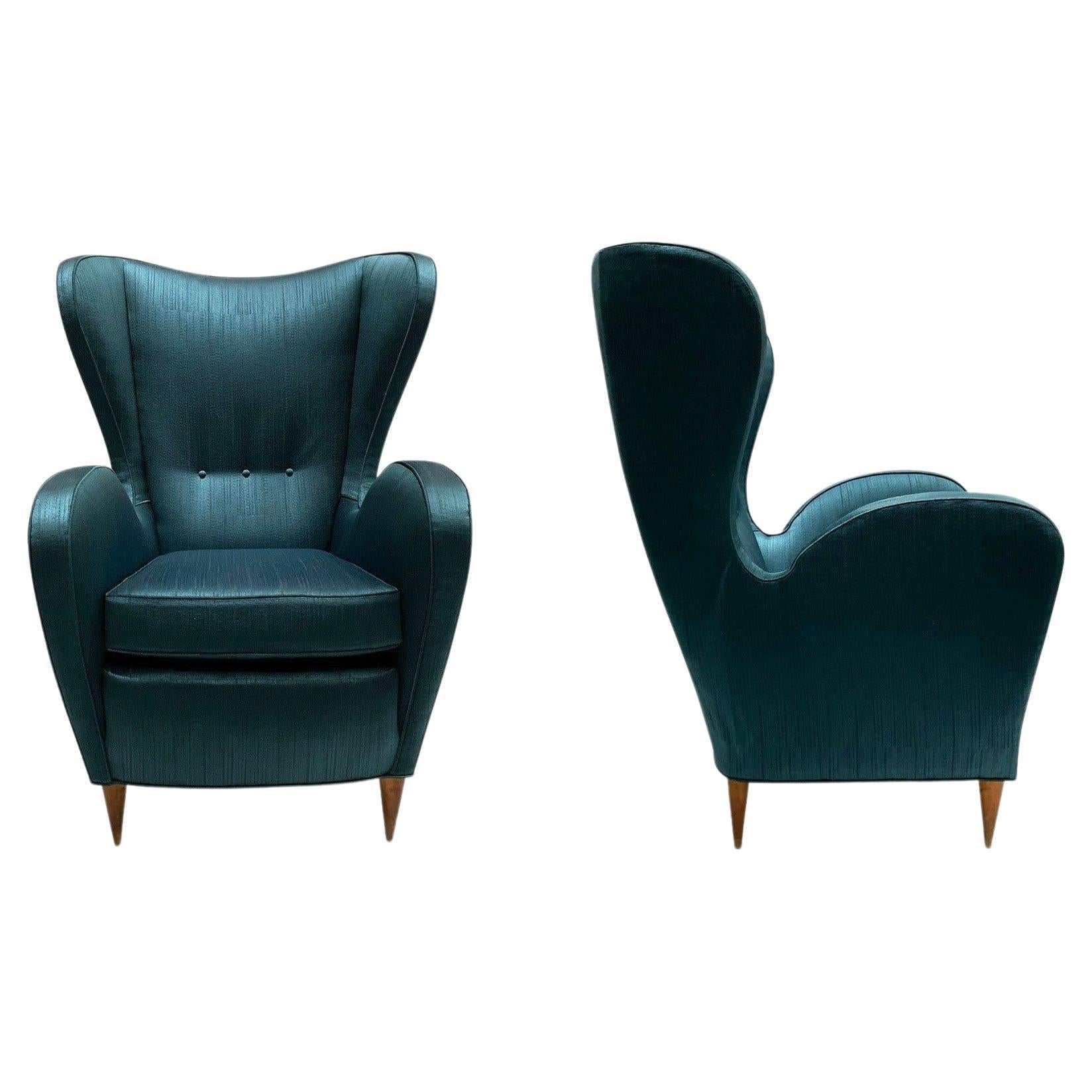 1950s Italian Wingback Chairs For Sale