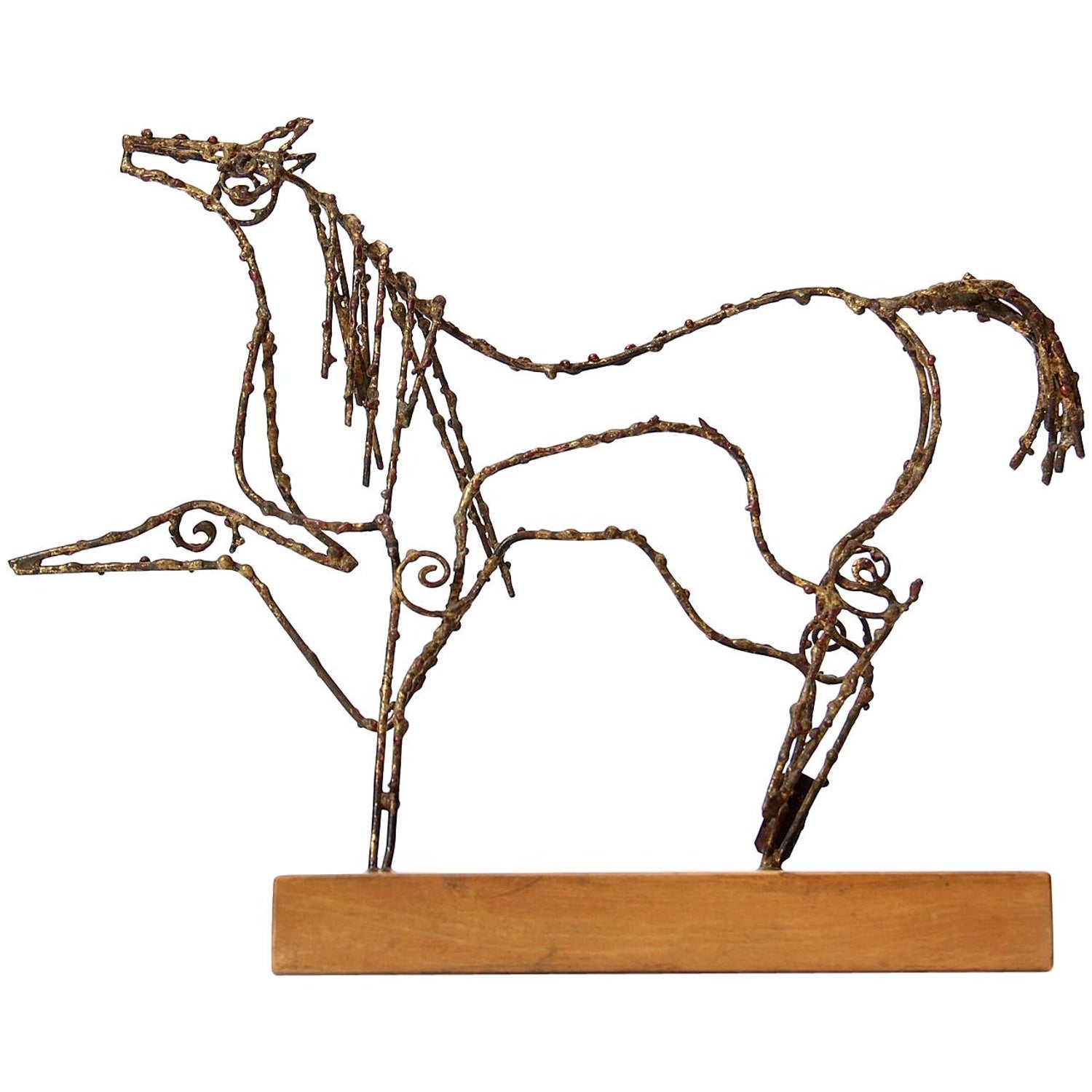 Abstract Brutalist Wire Horse Sculpture Marcello Fantoni for Raymor For  Sale at 1stDibs | wire art horse, wire horse sculpture for sale