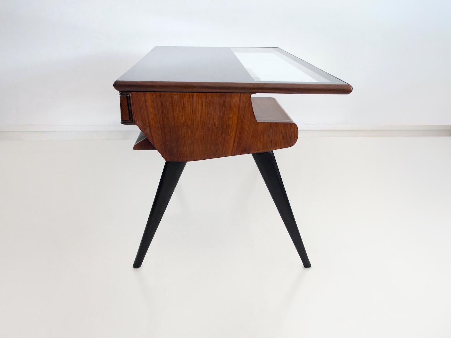 1950s Italian Wood and Lacquered Wood Writing Desk 5