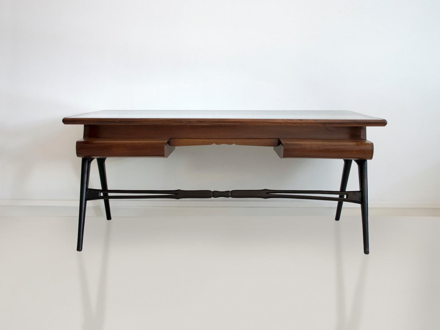 1950s Italian Wood and Lacquered Wood Writing Desk 12