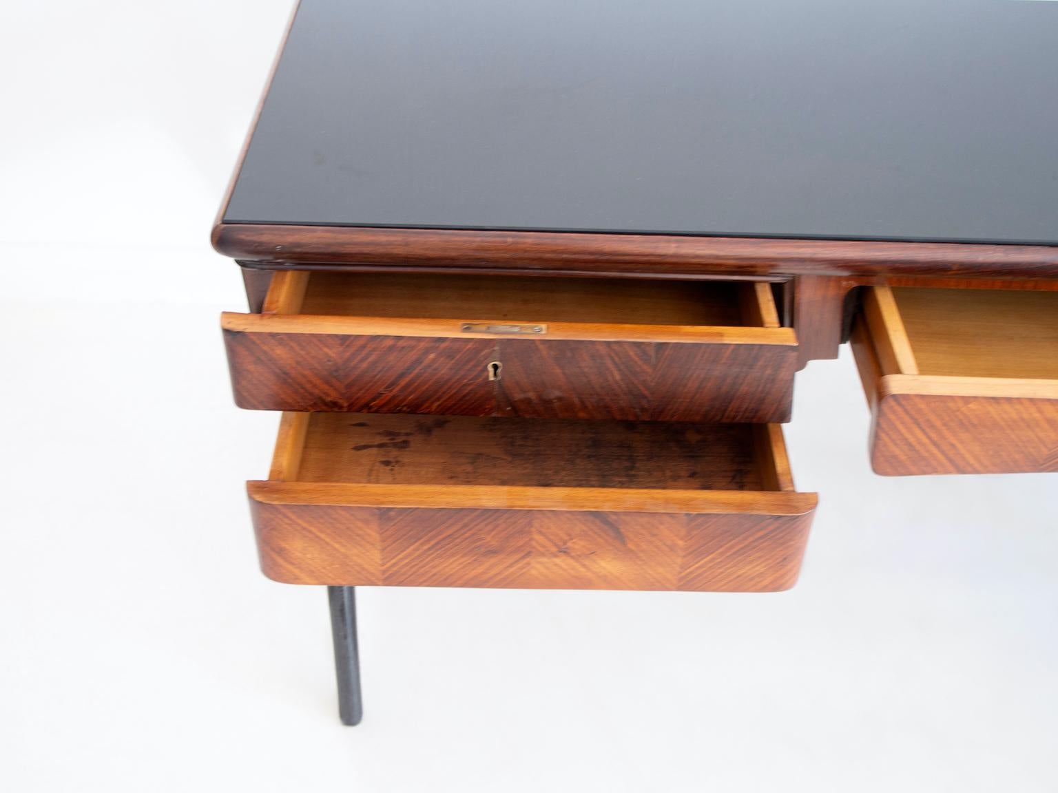 20th Century 1950s Italian Wood and Lacquered Wood Writing Desk