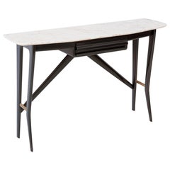 1950s Italian Wood and Marble Console Table from ‘La Permanente’, Cantu