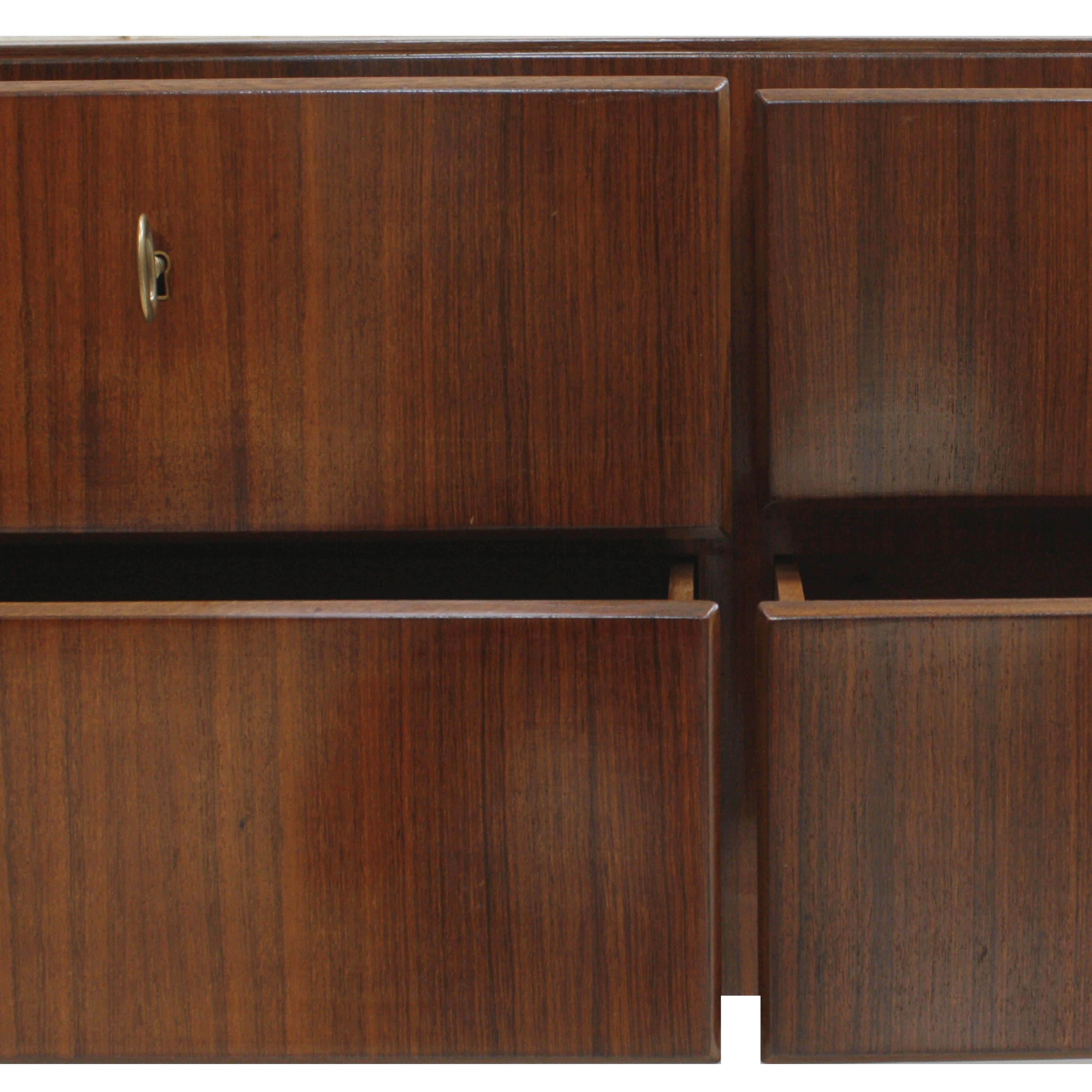 Mid-20th Century Mid-Century Modern Solid Wood and Marble Italian Sideboard, 1950s