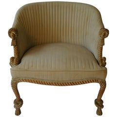 1950s Italian Wood Rope and Tassel Chair