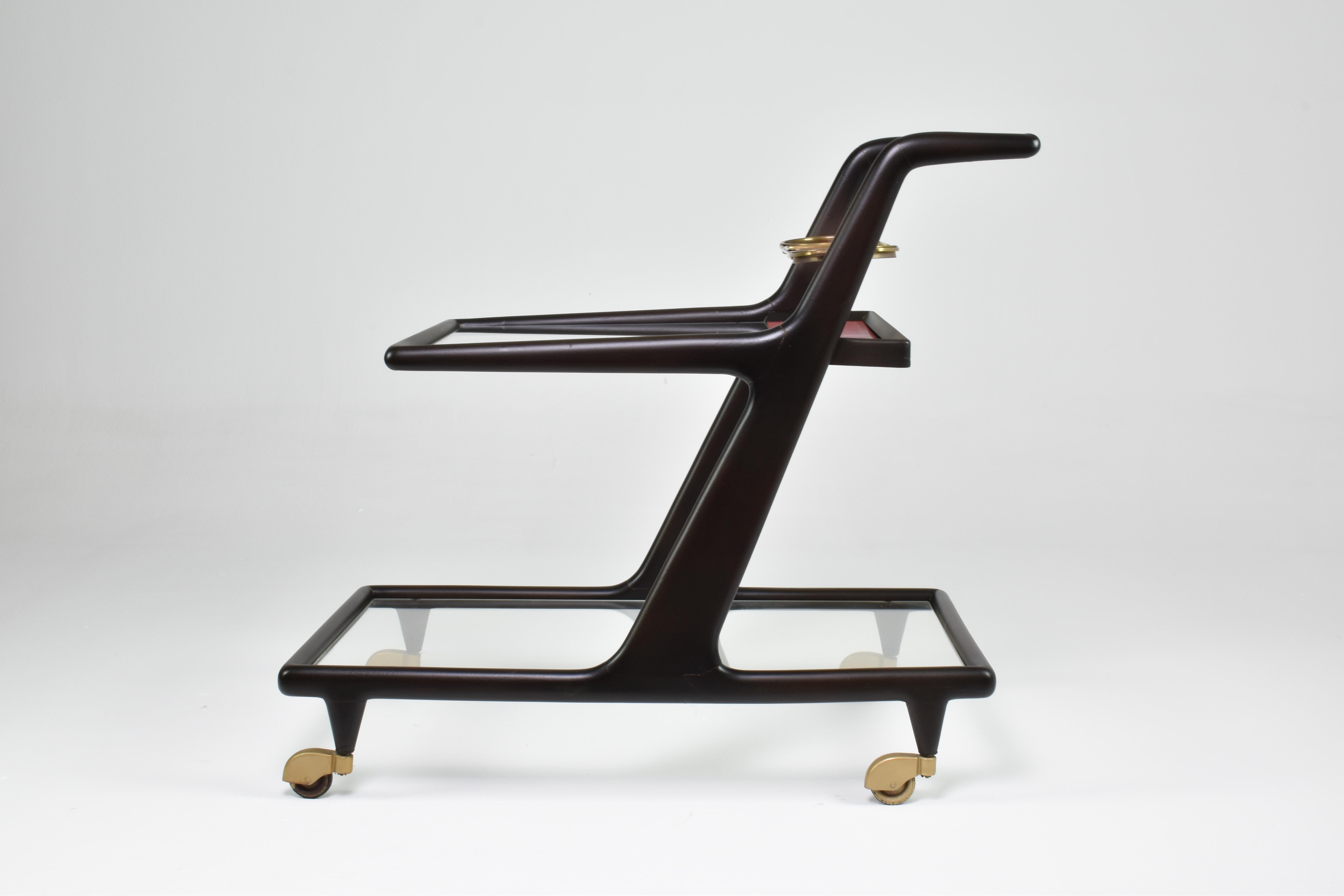 Laiton Chariot de bar ou de service italien des années 1950 en vente