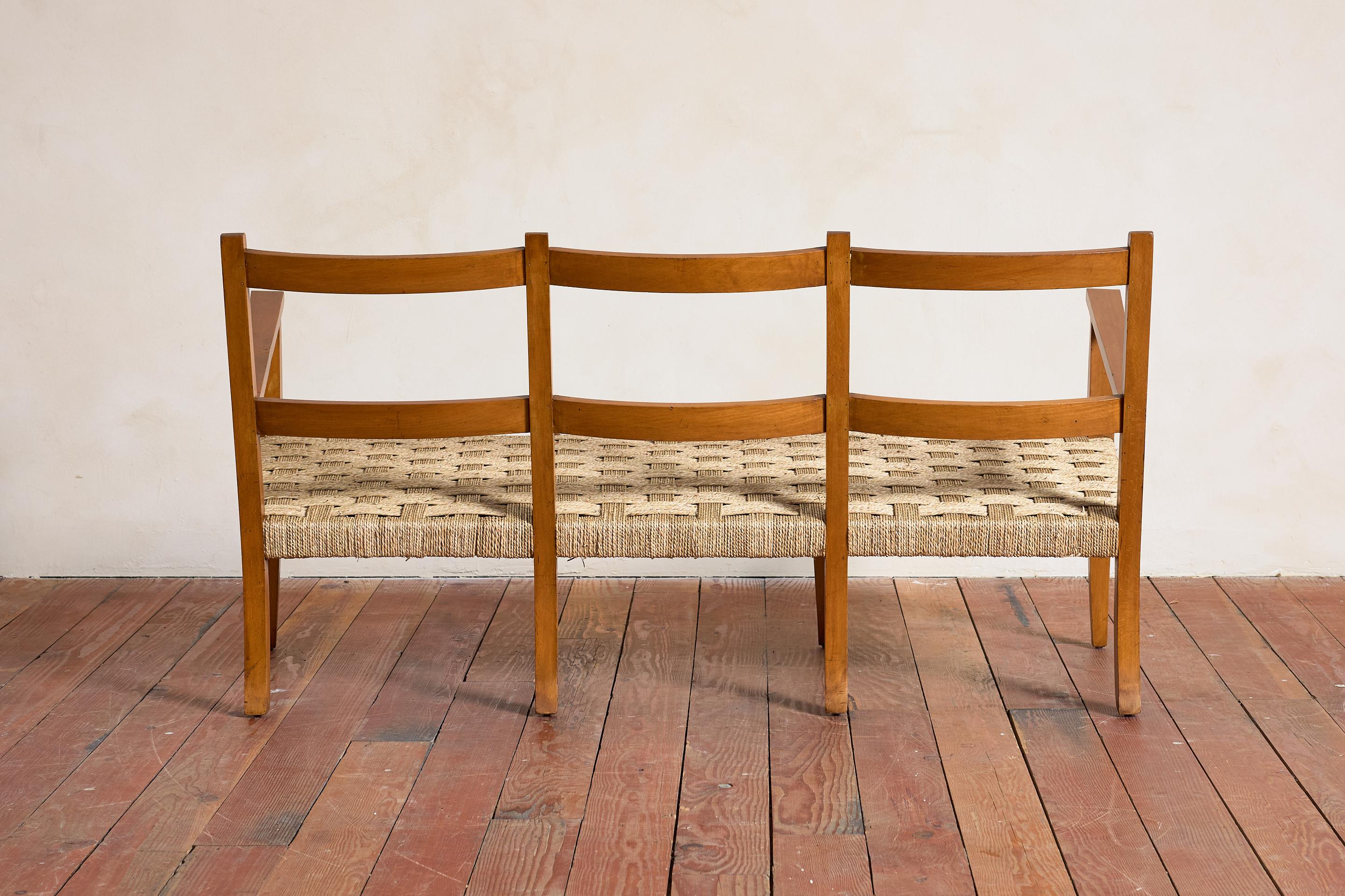 Banc italien tissé des années 1950 en vente 13