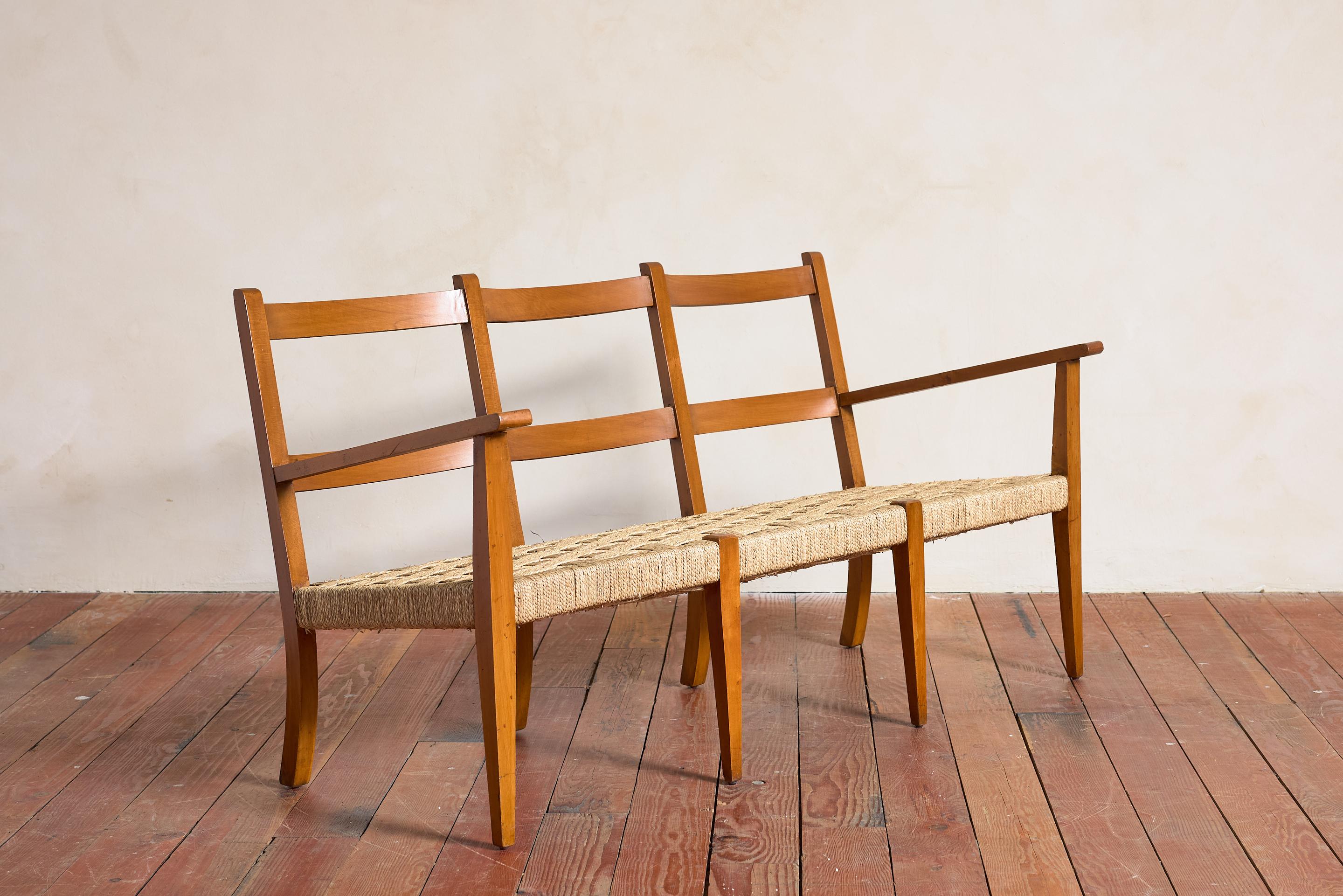 Banc italien tissé des années 1950 Bon état - En vente à Beverly Hills, CA