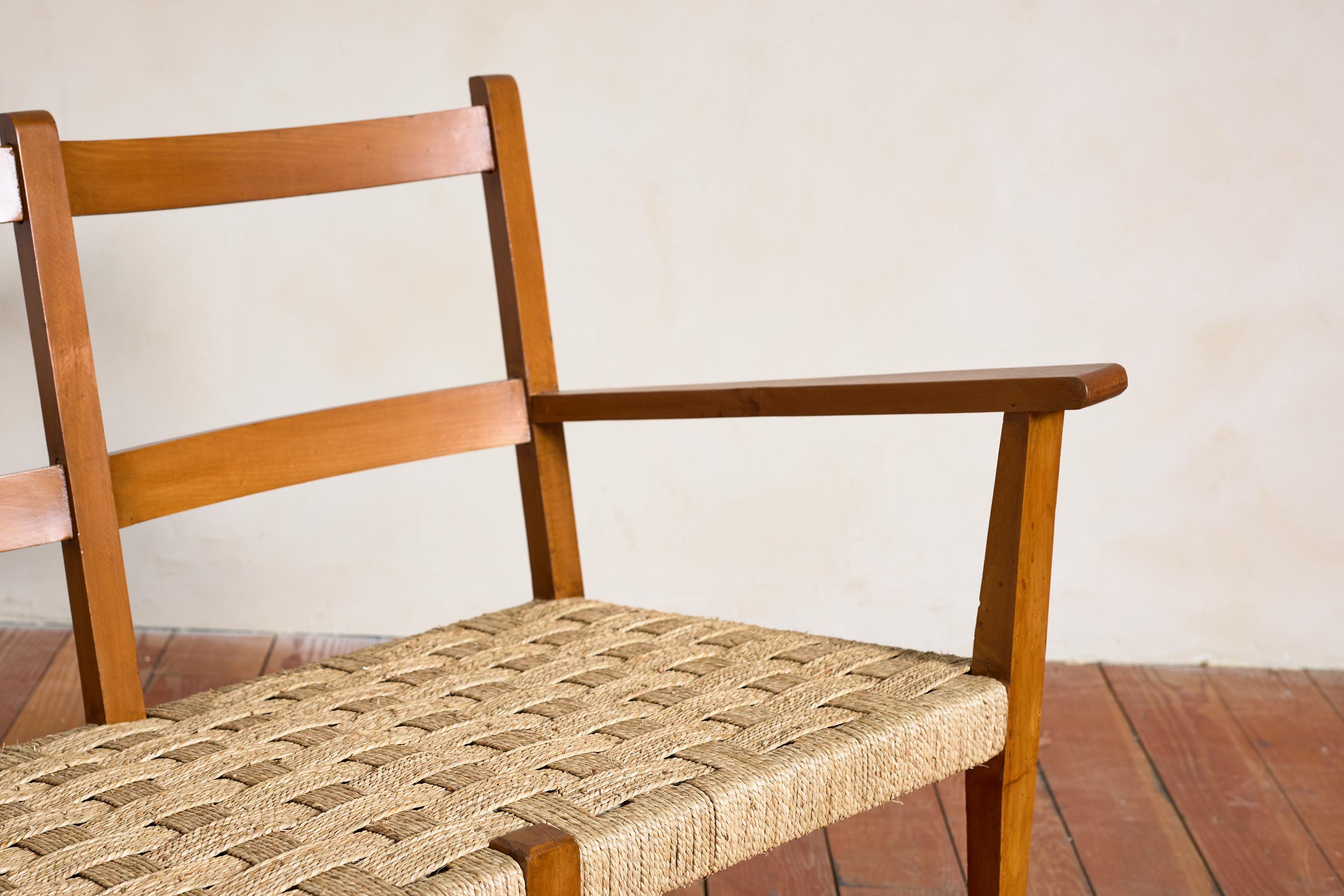 Milieu du XXe siècle Banc italien tissé des années 1950 en vente