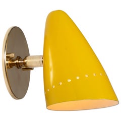 1950s Italian Yellow Perforated Sconce Attributed to Gino Sarfatti
