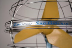 1950s Italian Zodiac Rotary Floor Fan produced by San Giorgio
