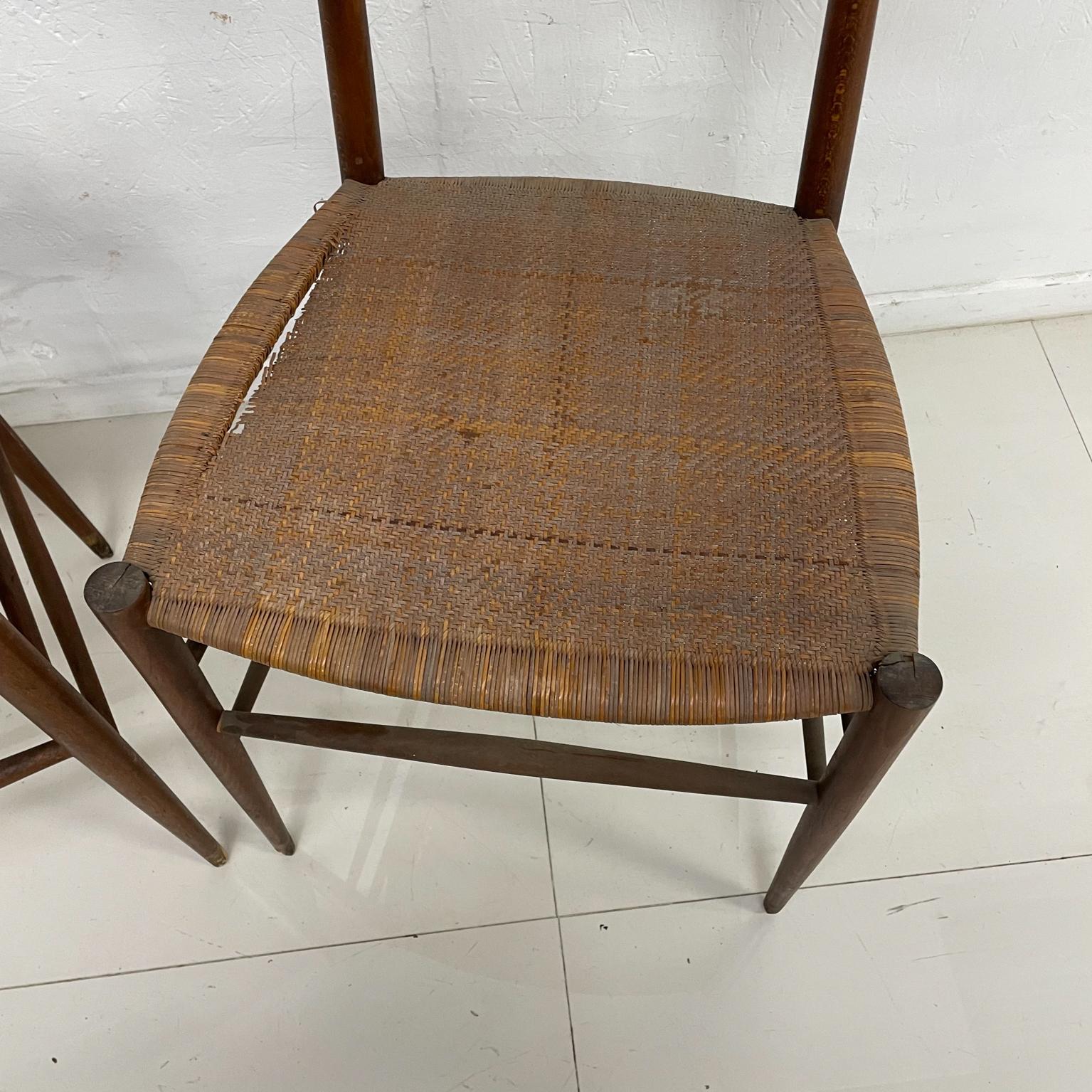 Italian 1950s Italy Gio Ponti Chiavari Vintage Chairs Superleggera Woven Cane Wood