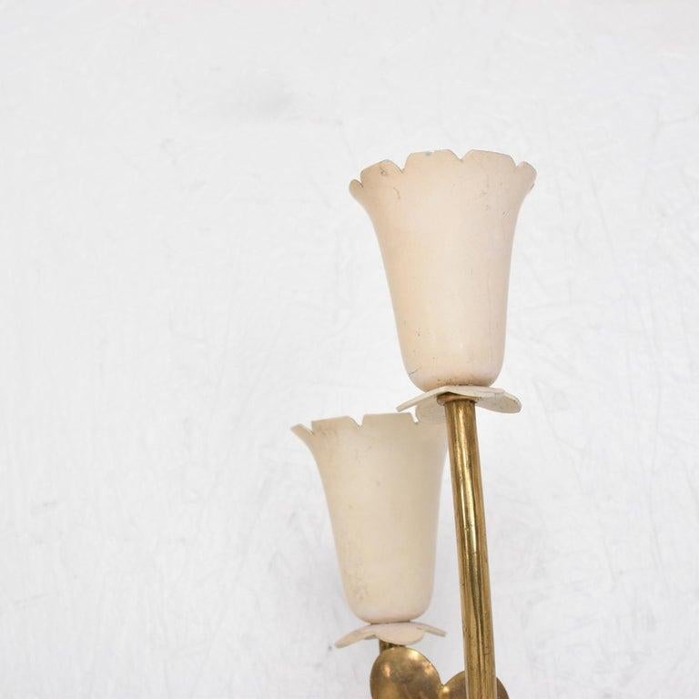 Mid-Century Modern 1950s Stilnovo Gio Ponti Italian Brass Wall Sconces Five Arm
