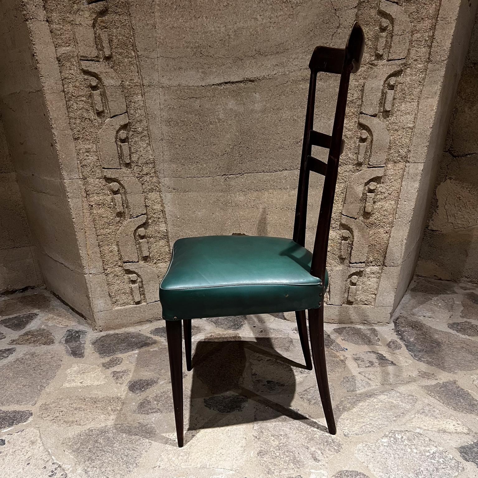 Set of Six Green Dining Chairs Style Ico Parisi  Italy  1950s For Sale 5