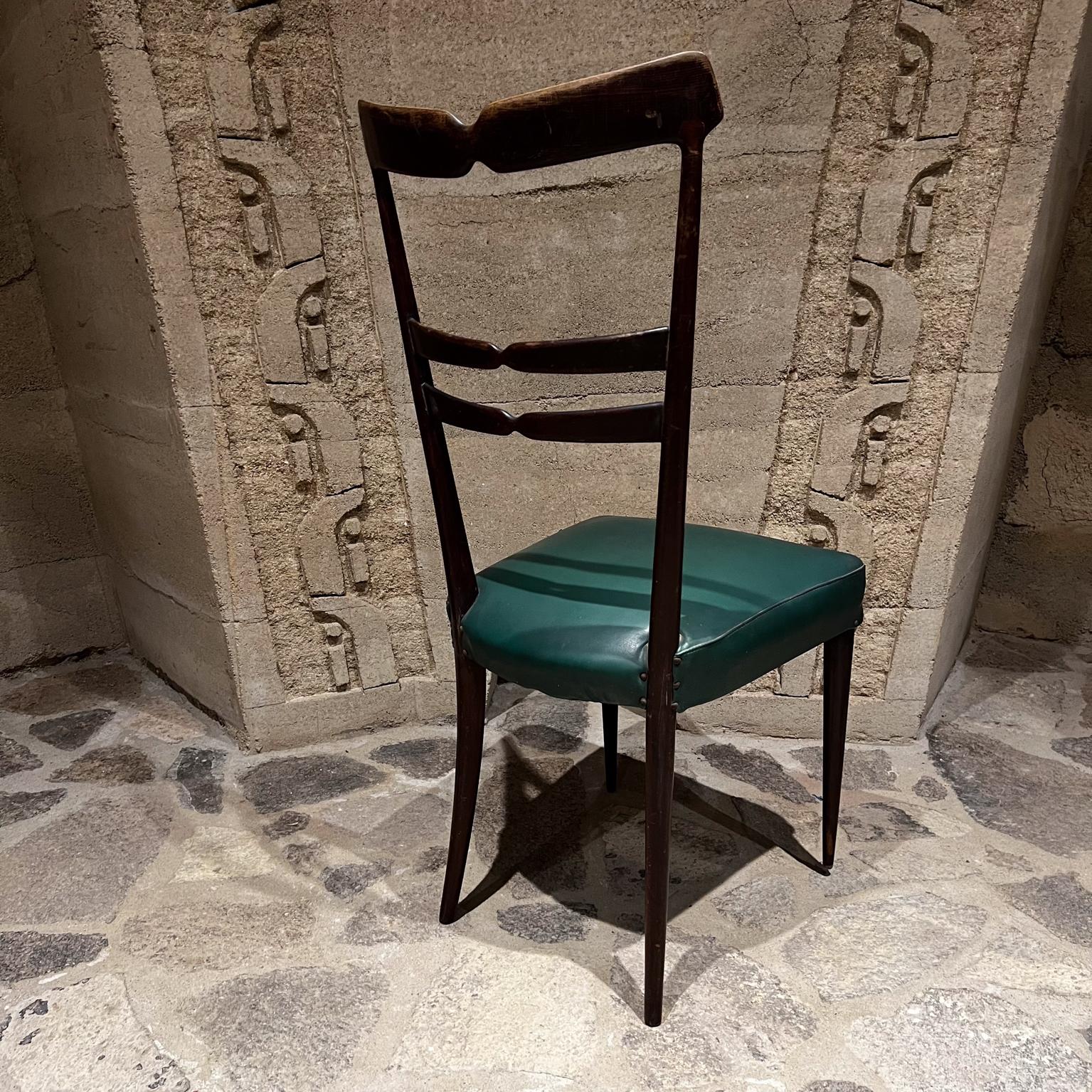 Set of Six Green Dining Chairs Style Ico Parisi  Italy  1950s For Sale 2