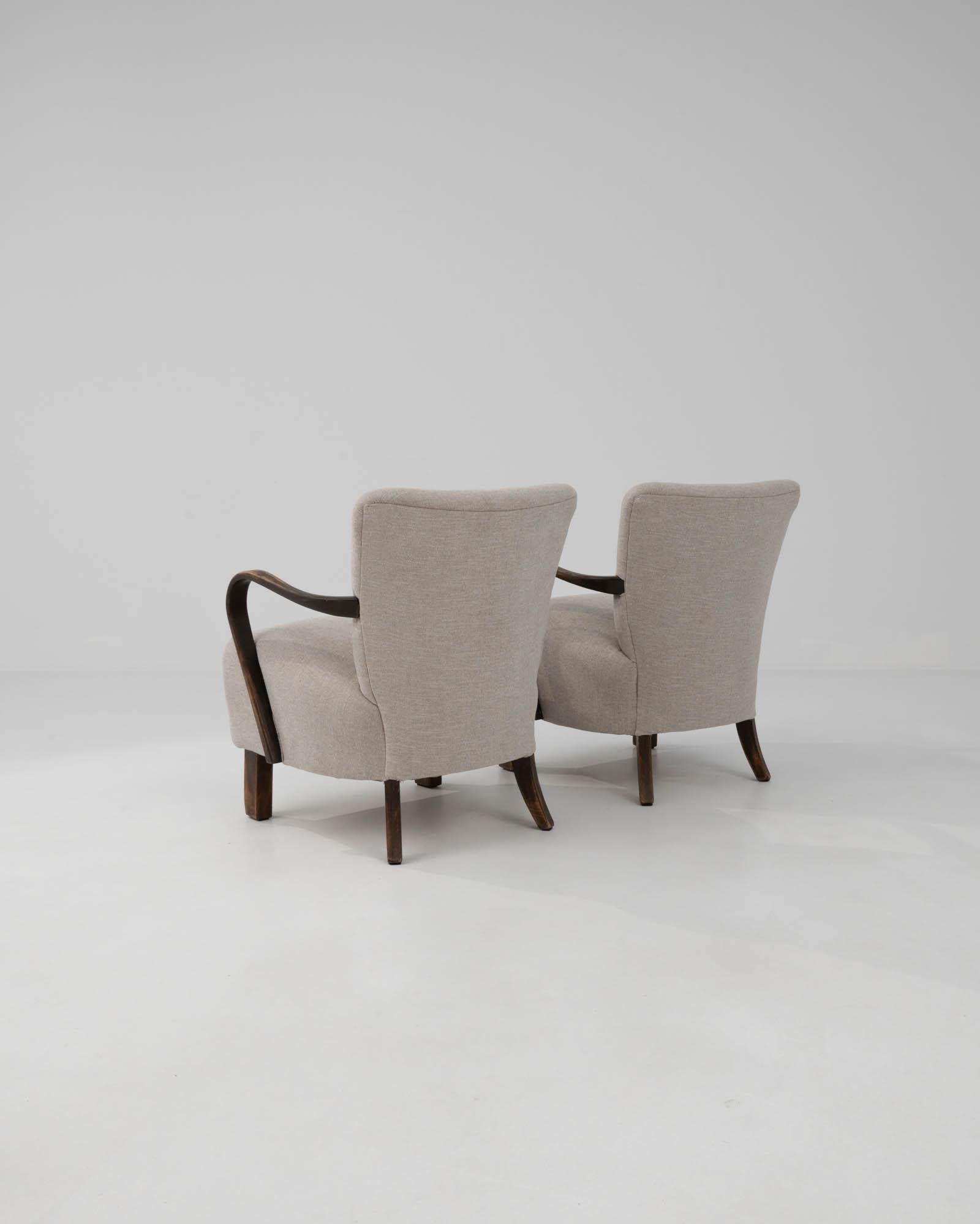Upholstery 1950s J. Halabala Cocktail Chairs, A Pair