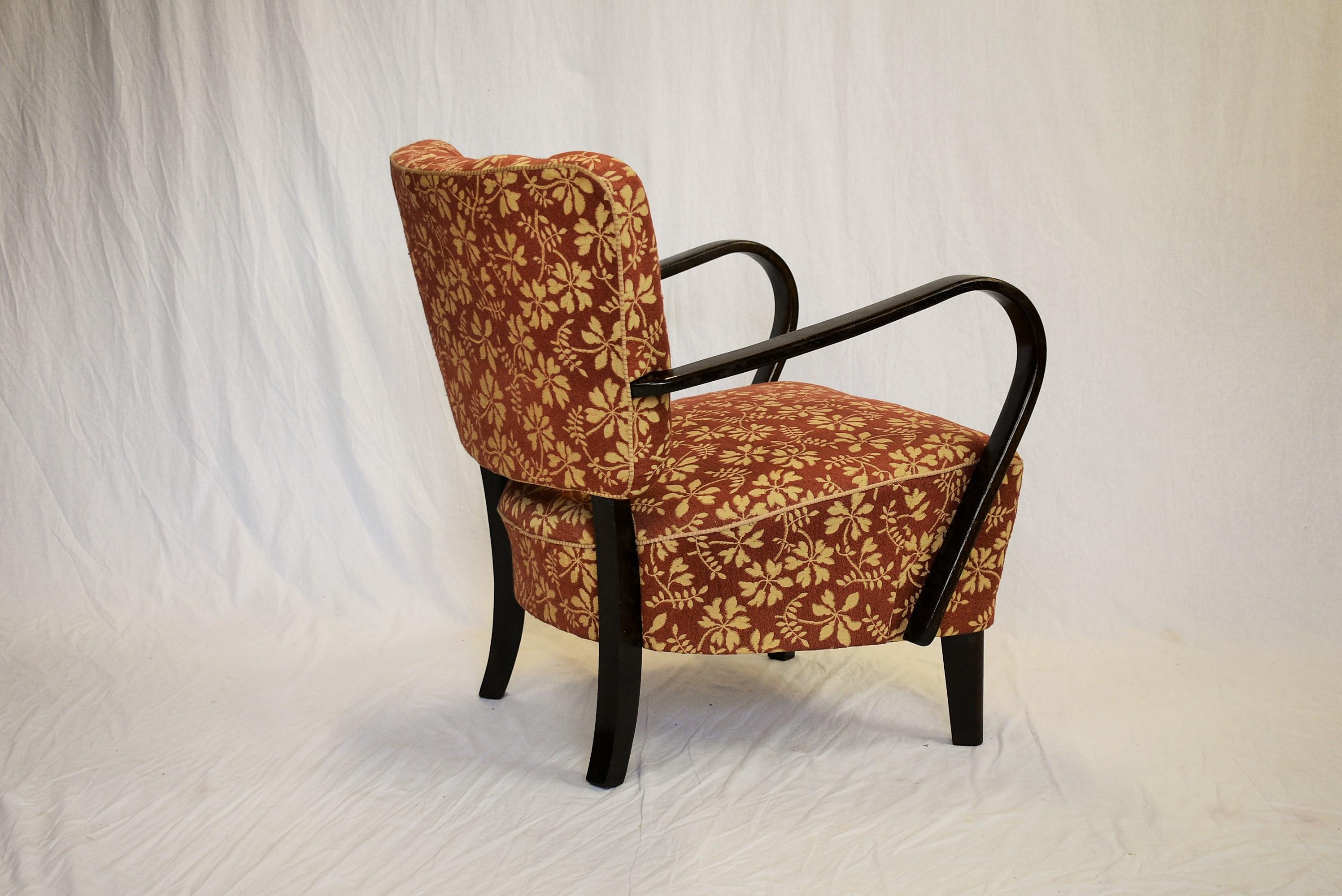 1950s J. Halabala Lounge Chair H-237 For Sale 3