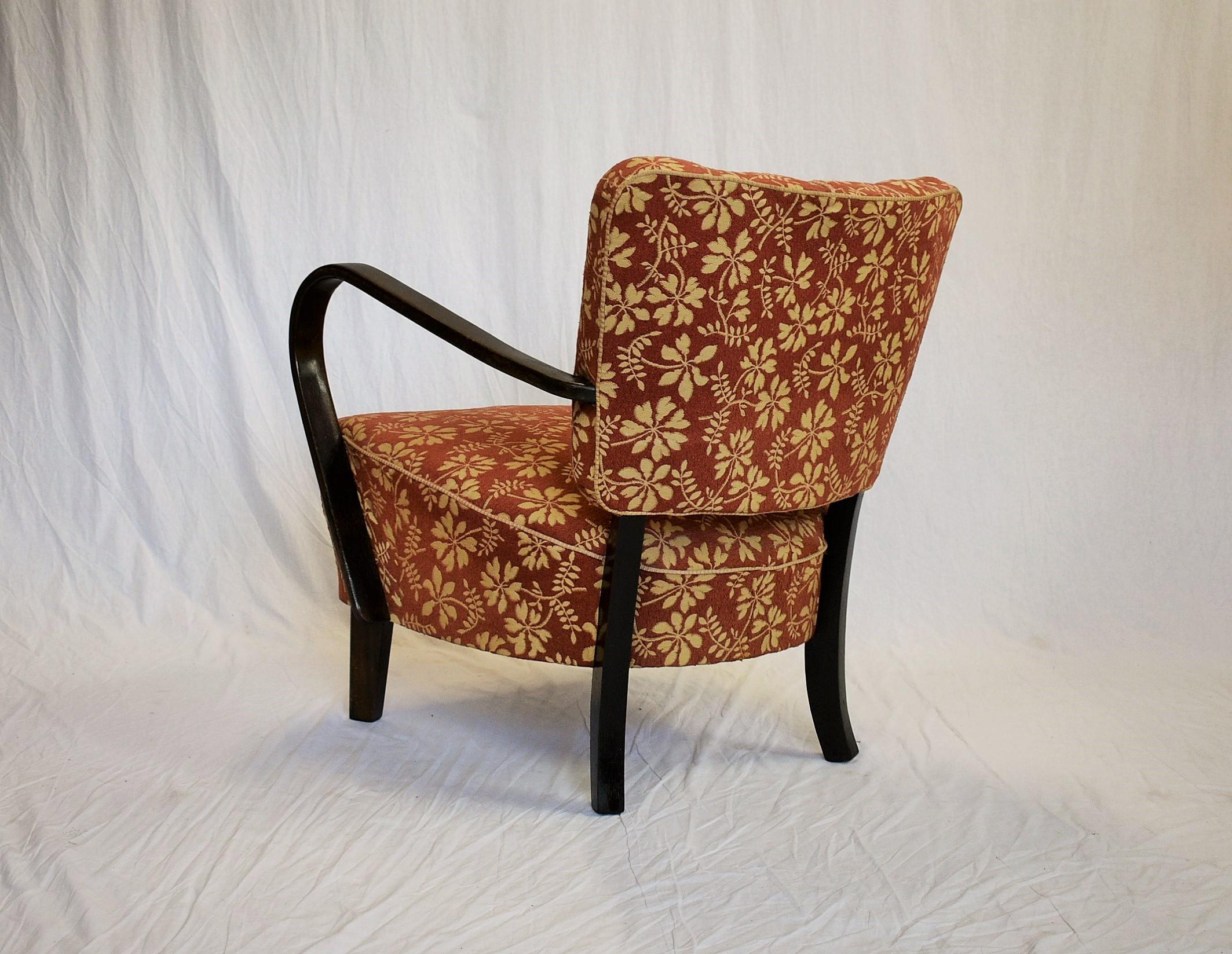 Mid-20th Century 1950s J. Halabala Lounge Chair H-237 For Sale