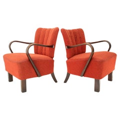 1950s J. Halabala Lounge Chair H-237, Set of 2