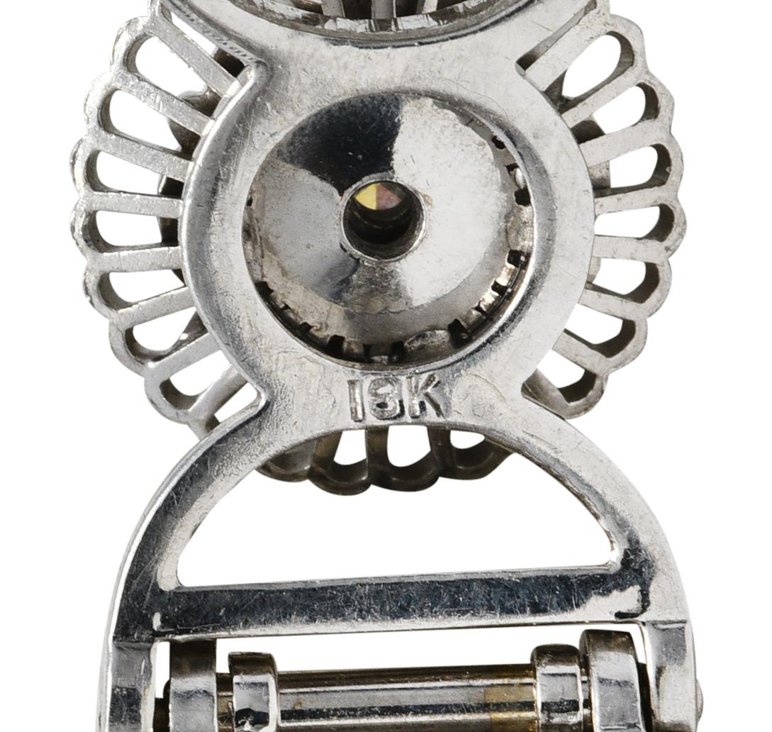1950's Jabel 3.00 CTW Diamond 18 Karat White Gold Cluster Link Bracelet 2