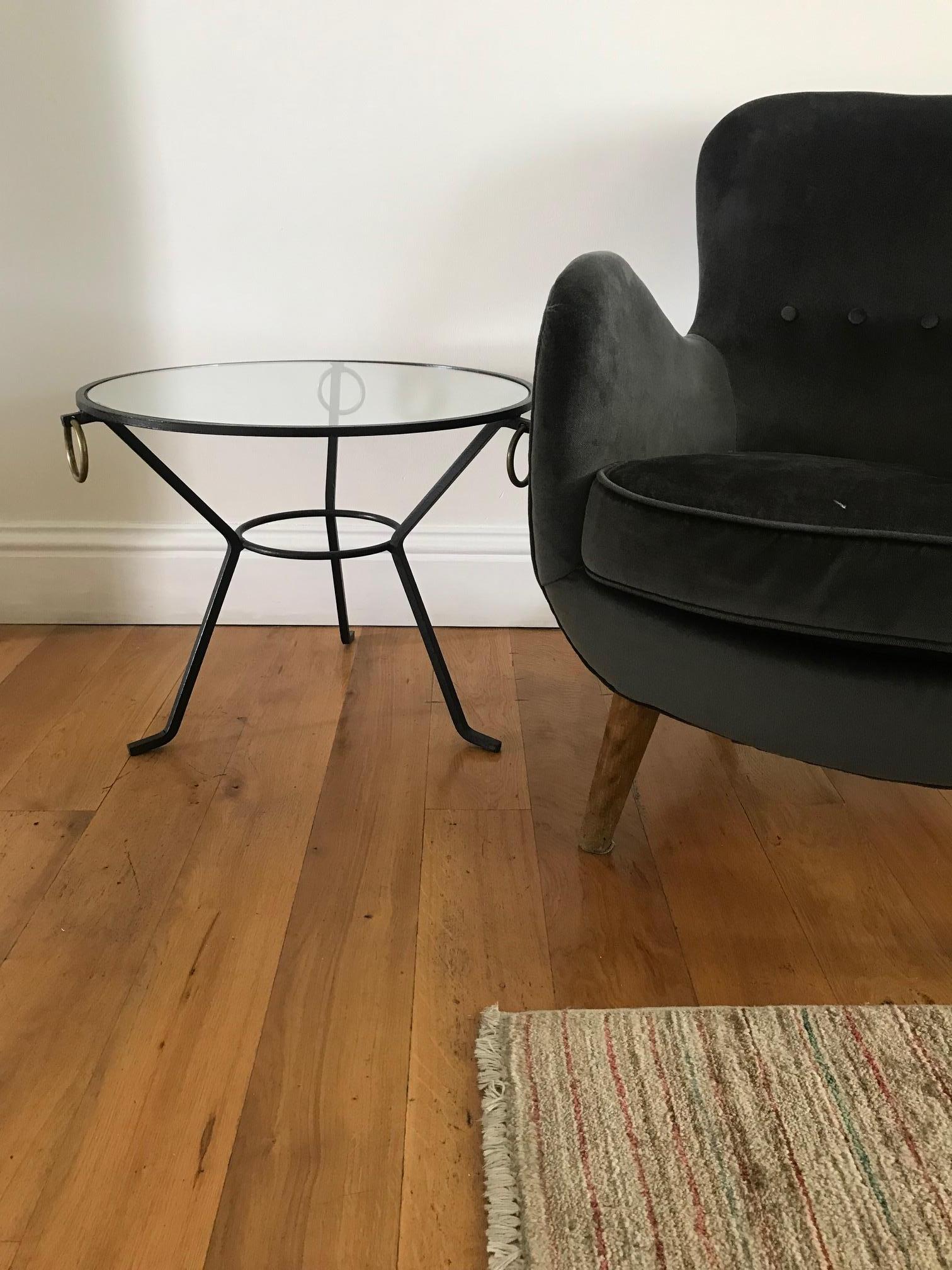 1950s Jacques Adnet Gueridon Table For Sale 4