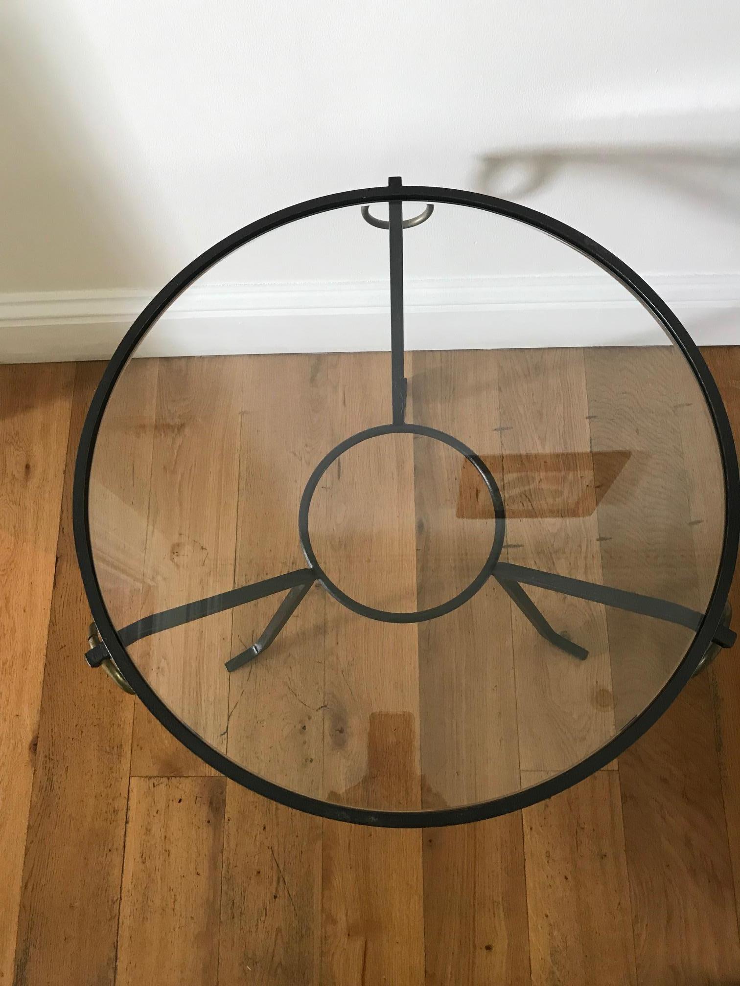 1950s Jacques Adnet Gueridon Table For Sale 7