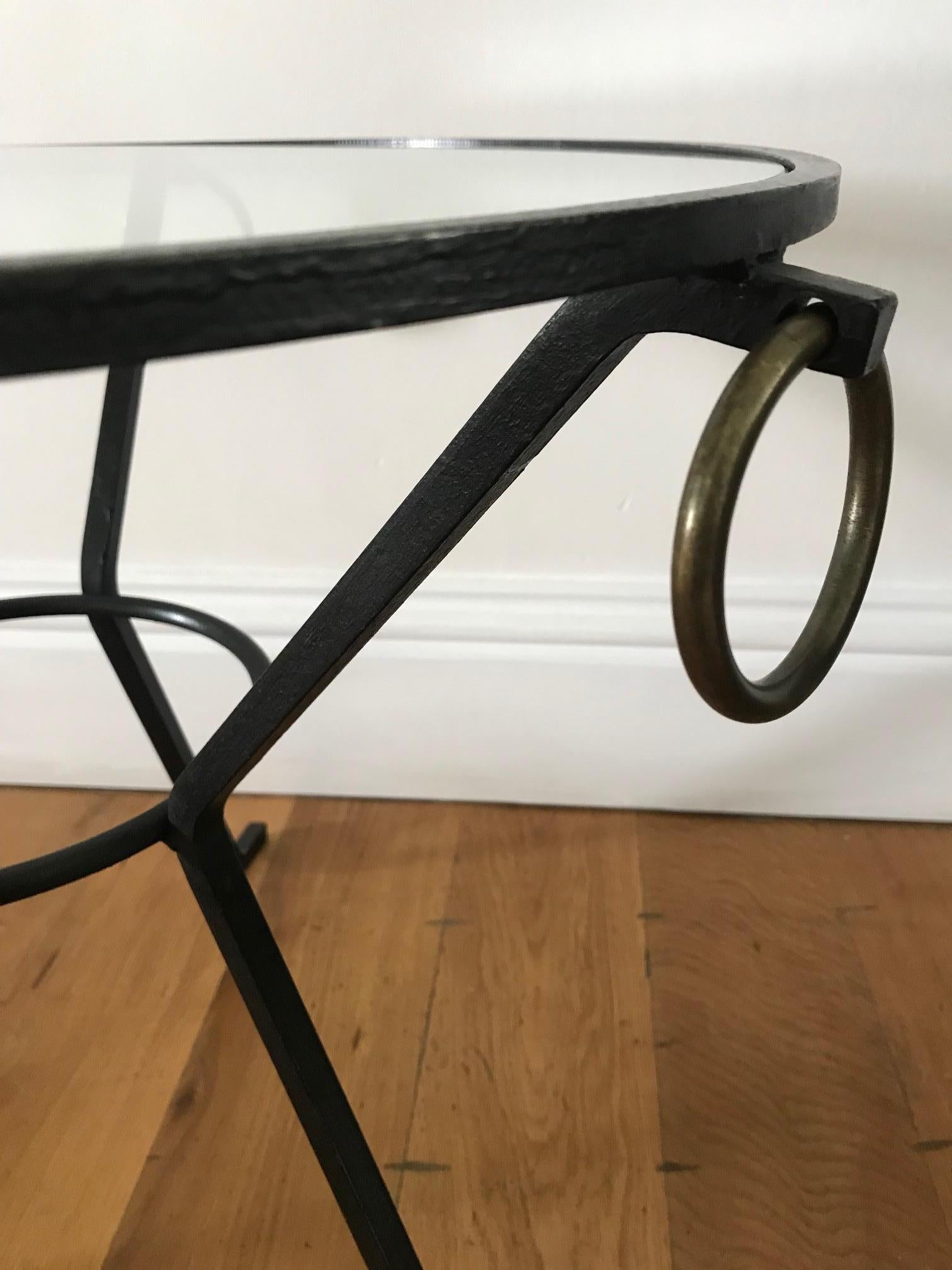 1950s Jacques Adnet Gueridon Table For Sale 9