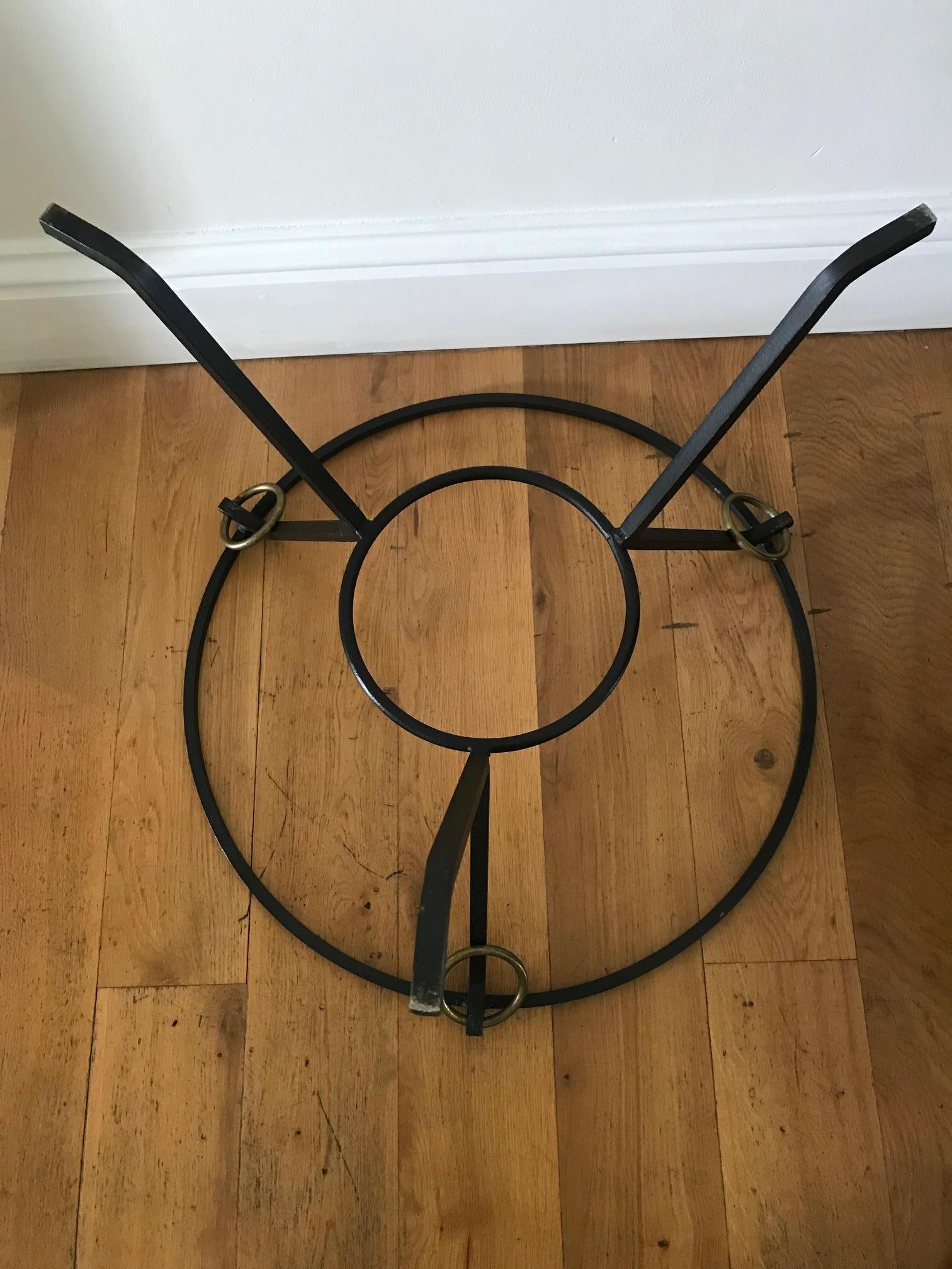 1950s Jacques Adnet Gueridon Table For Sale 12