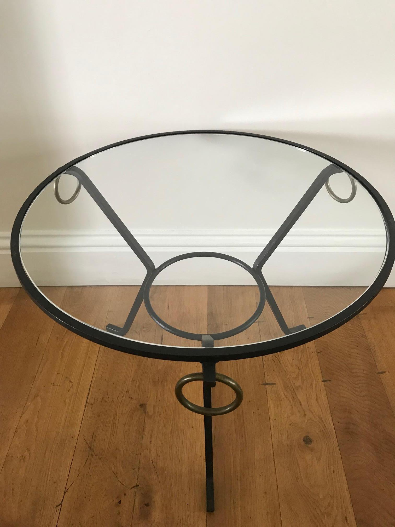 1950s Jacques Adnet Gueridon Table In Good Condition For Sale In London, GB
