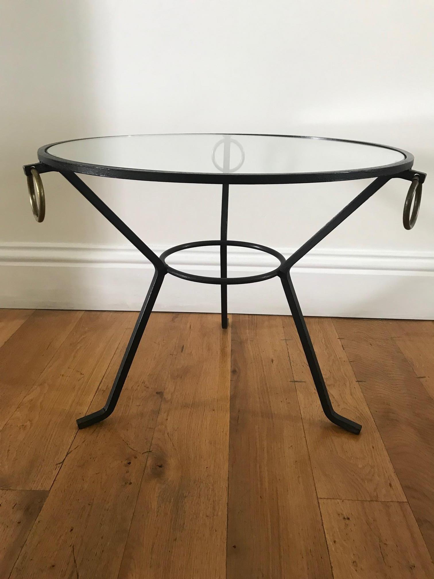 1950s Jacques Adnet Gueridon Table For Sale 2